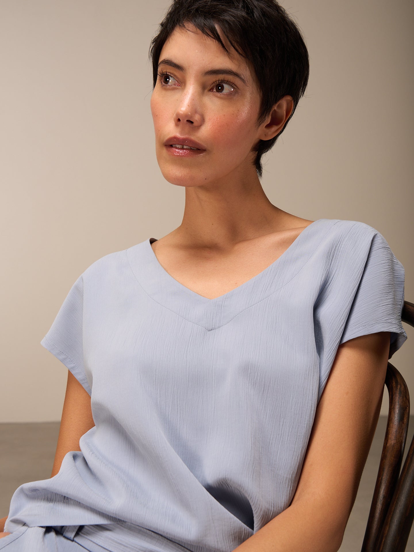 Shirt with V-neck