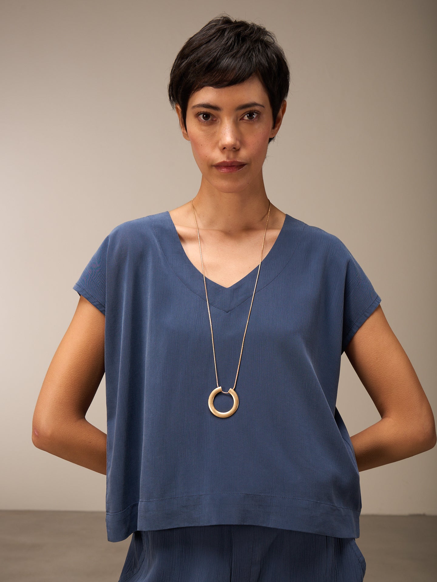 Shirt with V-neck