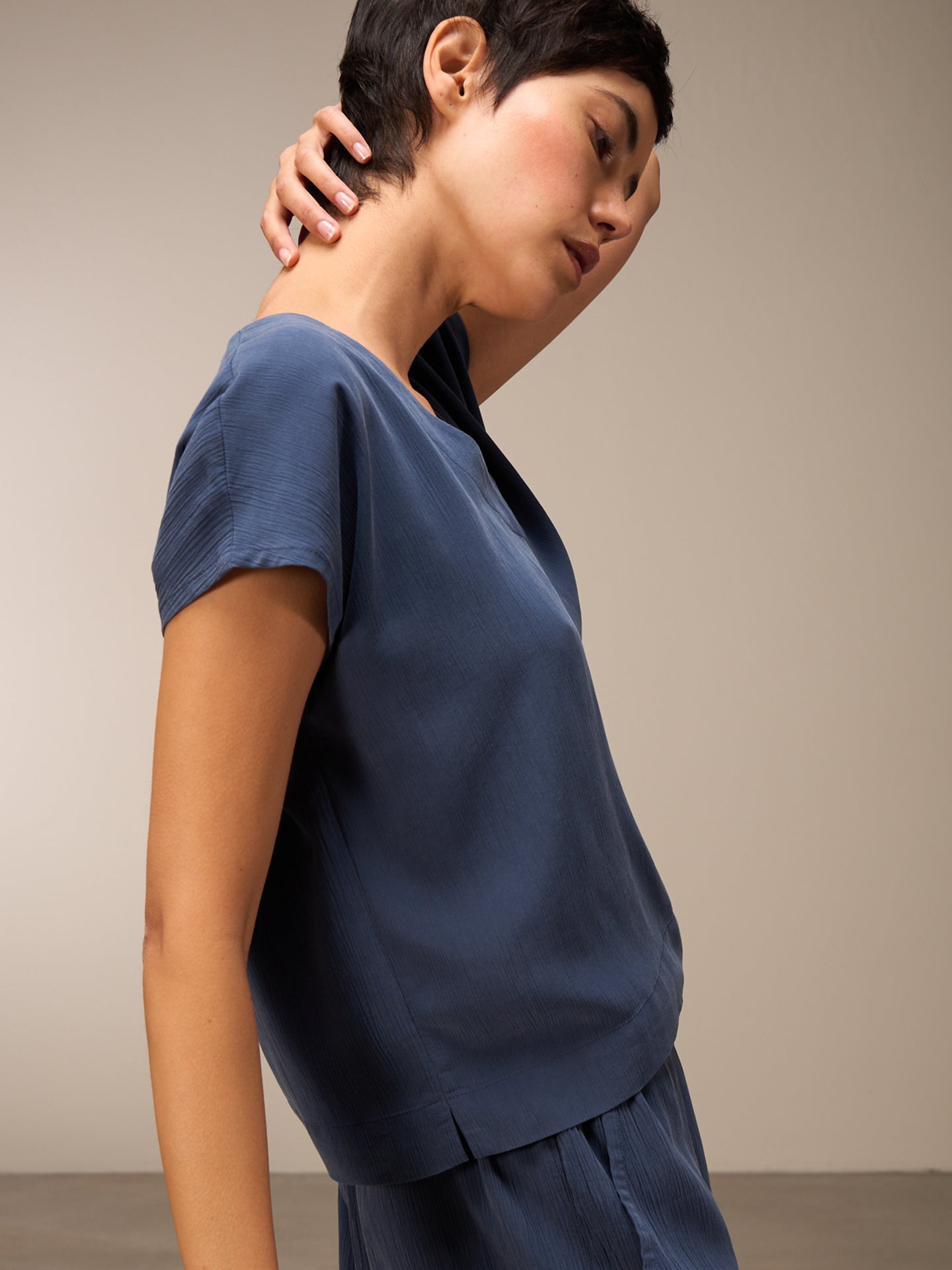 Shirt with V-neck