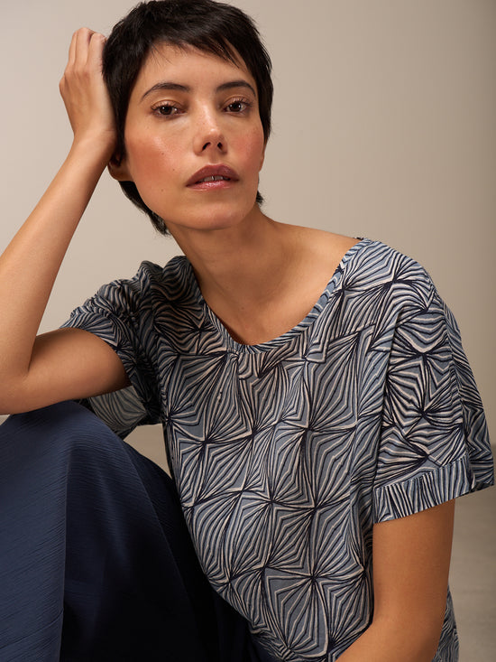 Bluse mit Rundhals