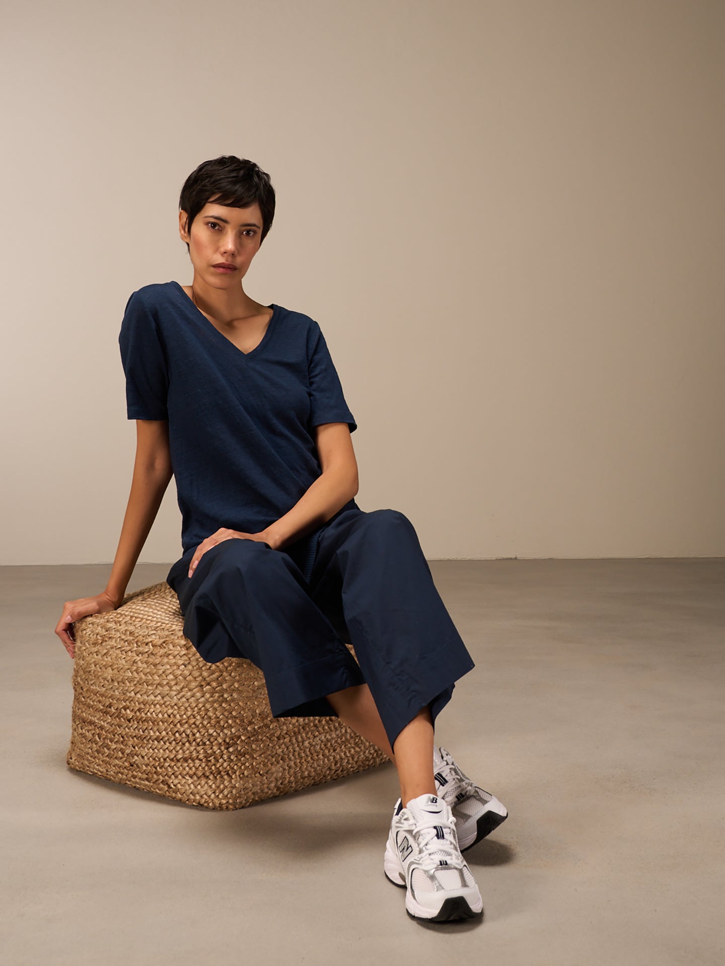 Shirt with V-neck
