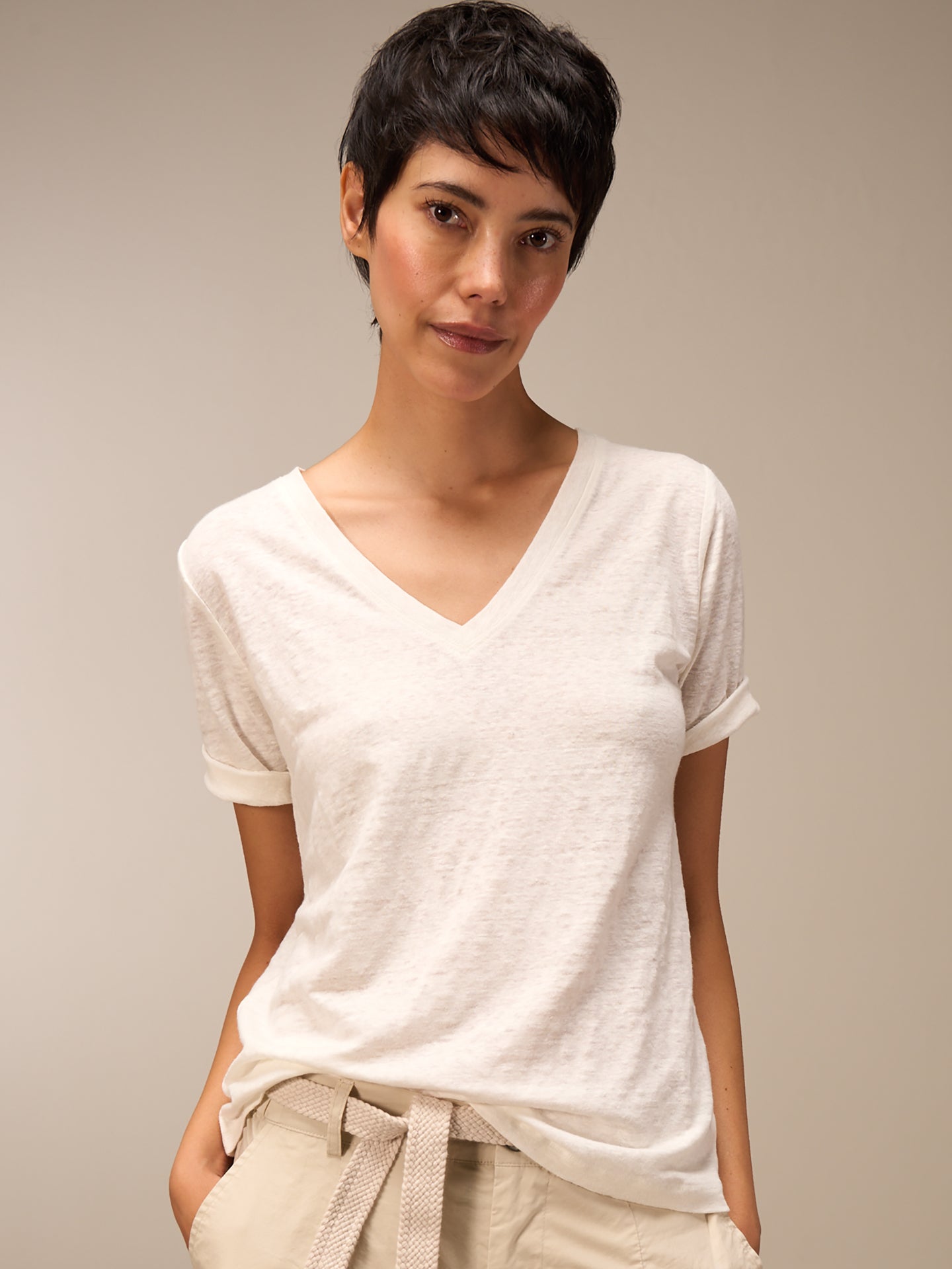 Shirt with V-neck