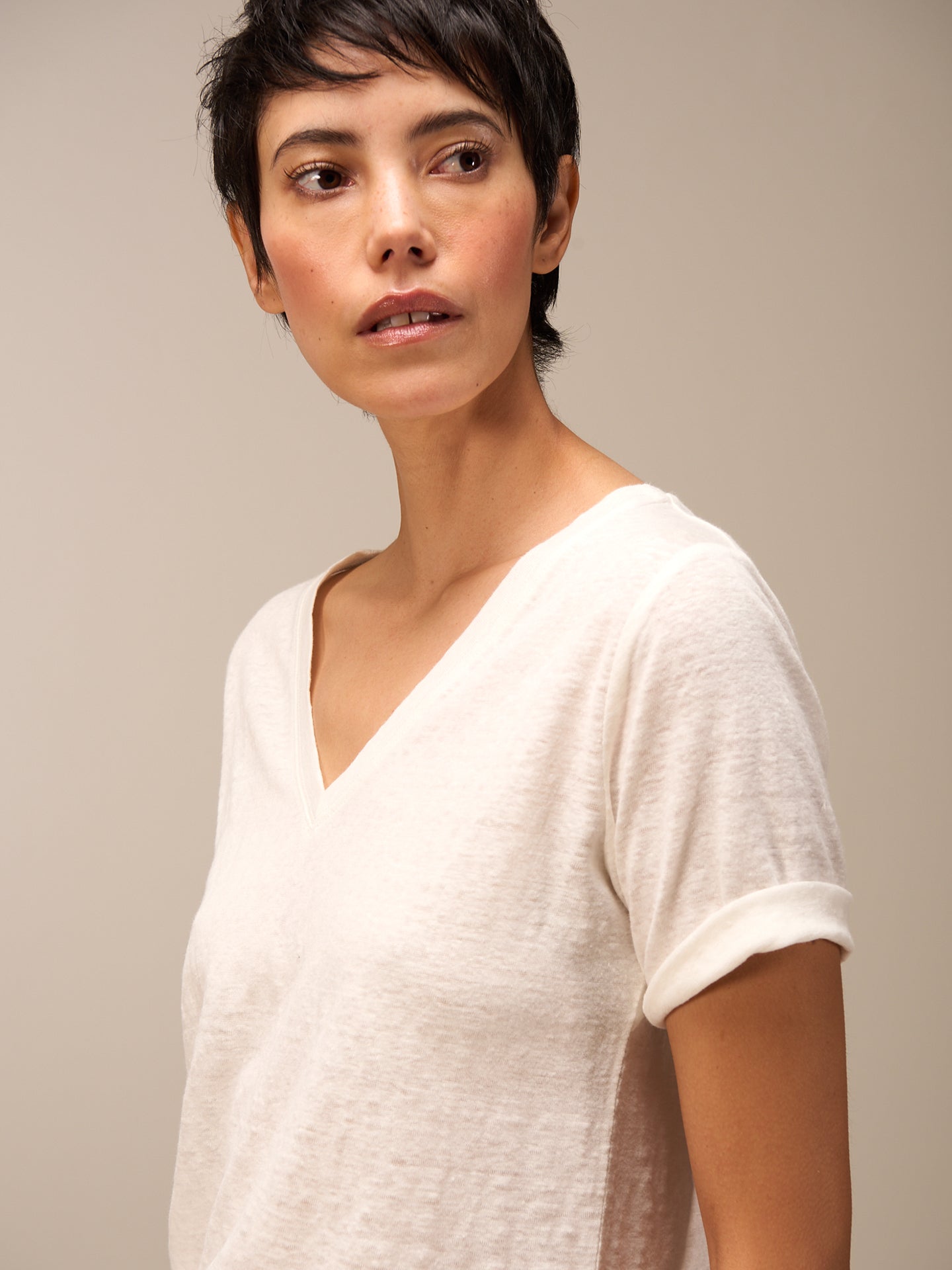 Shirt with V-neck