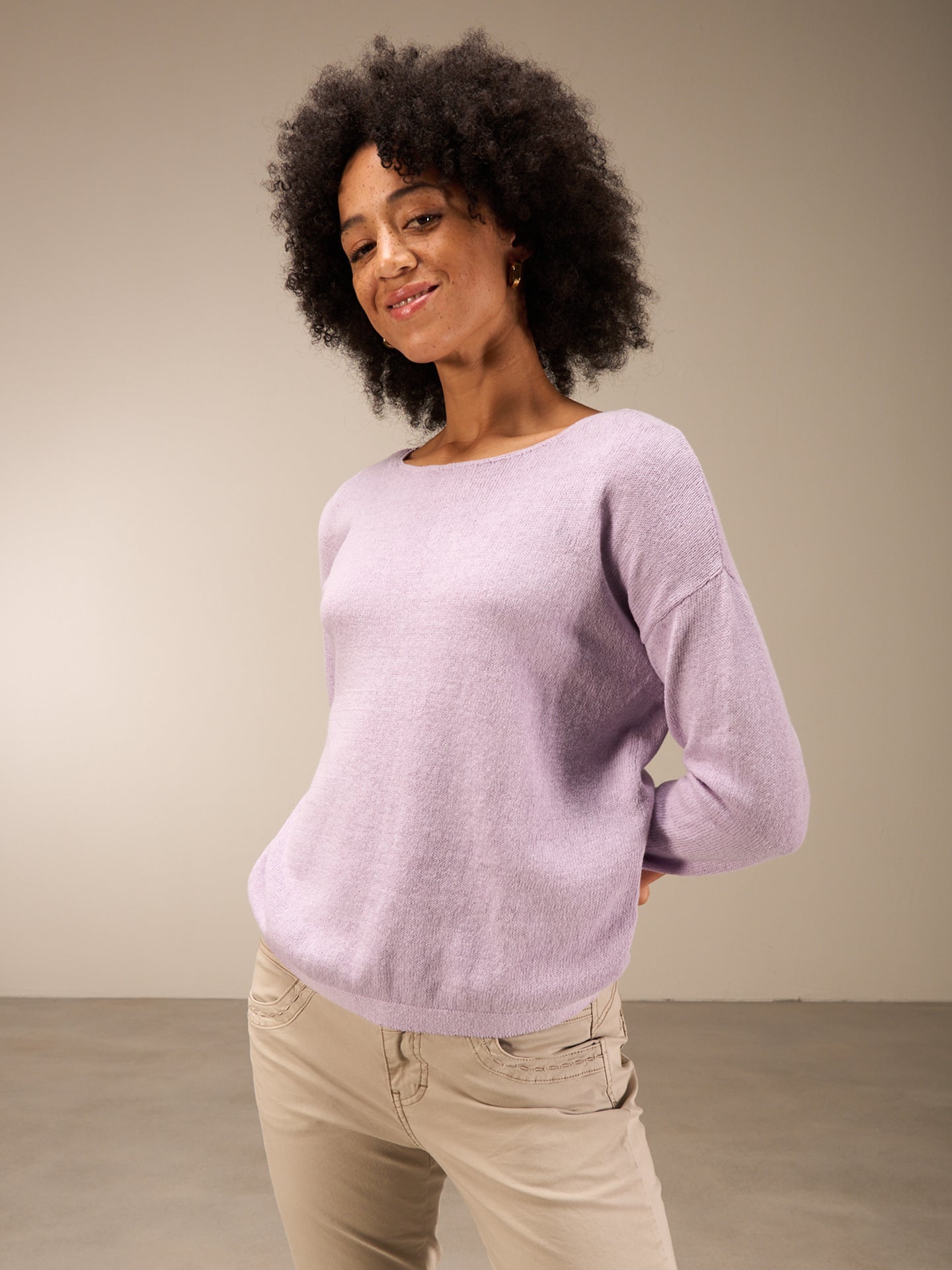 Strickpullover mit Leinen