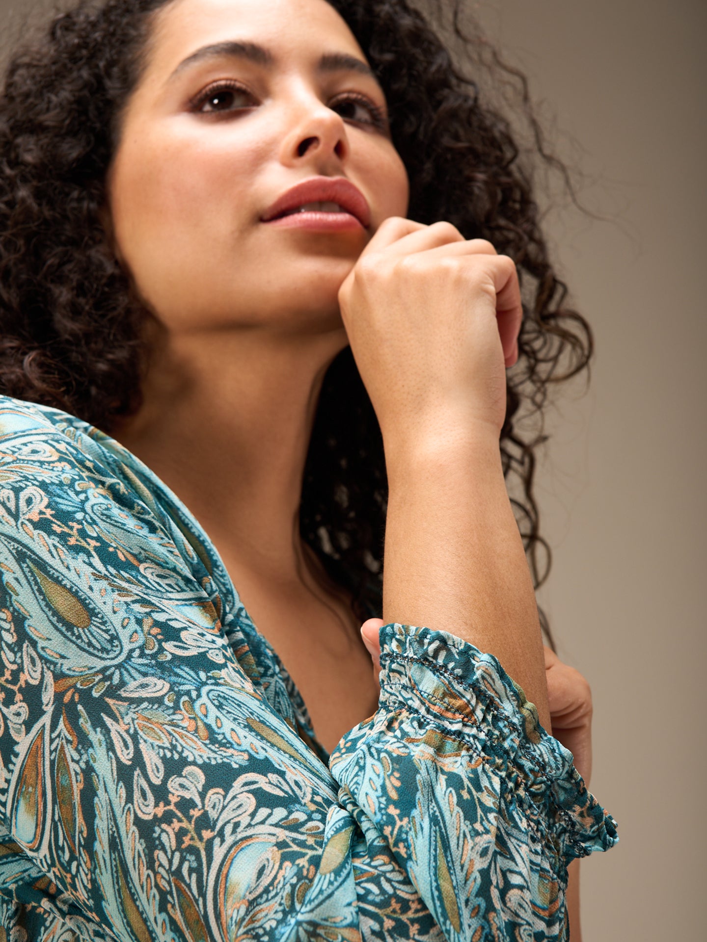 Blouse with flounce