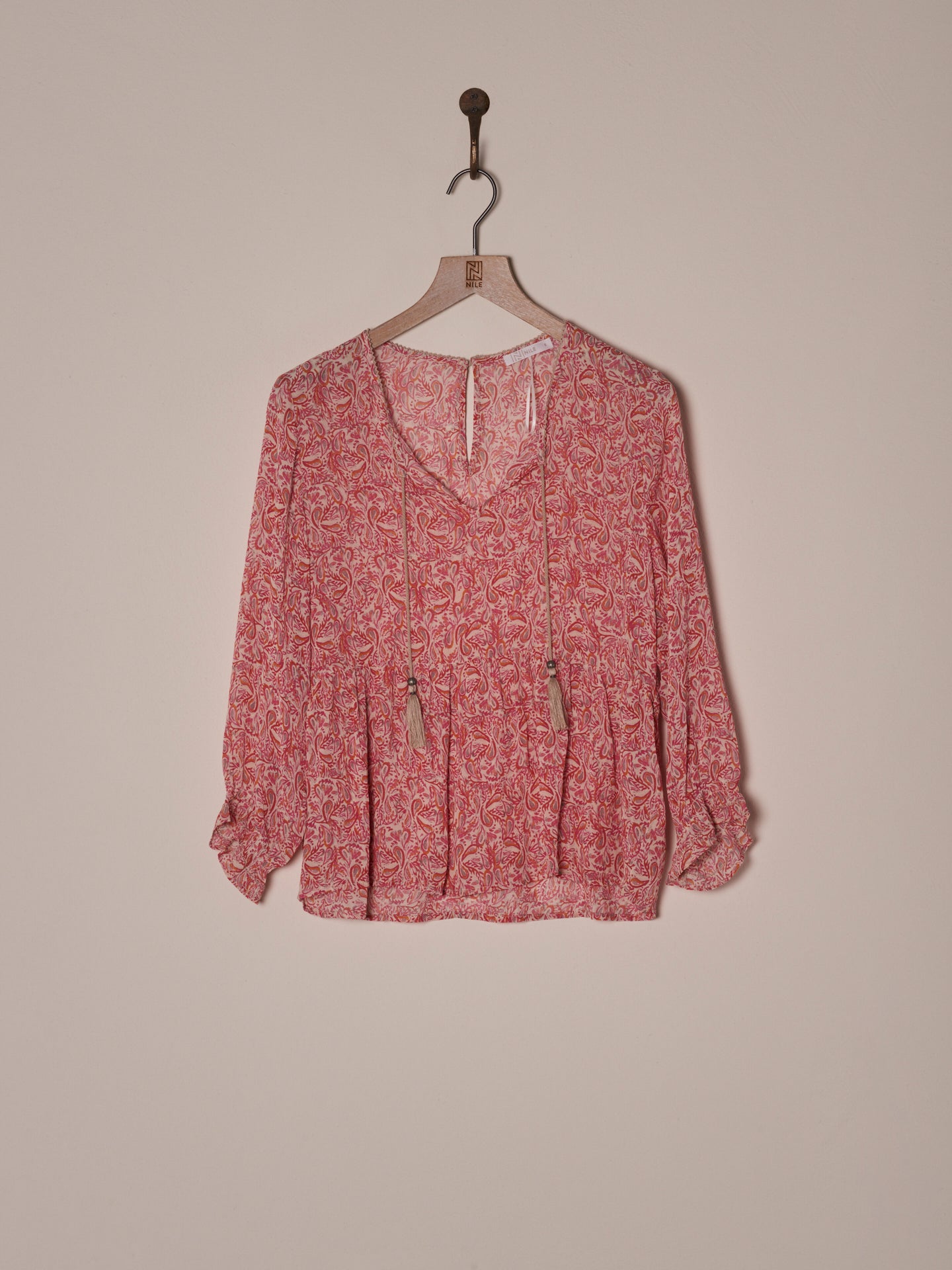 Blouse with flounce