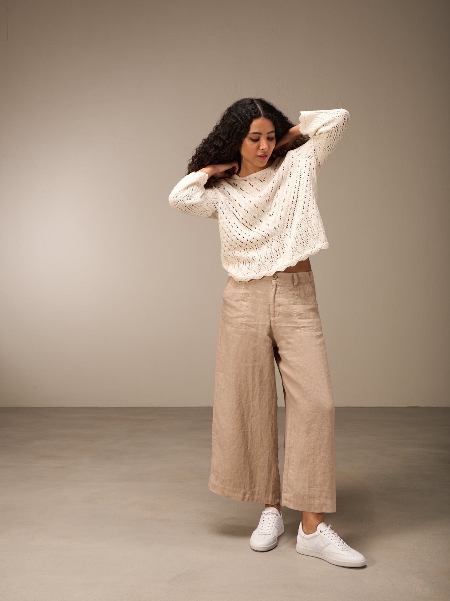 pull en mailles ajourée