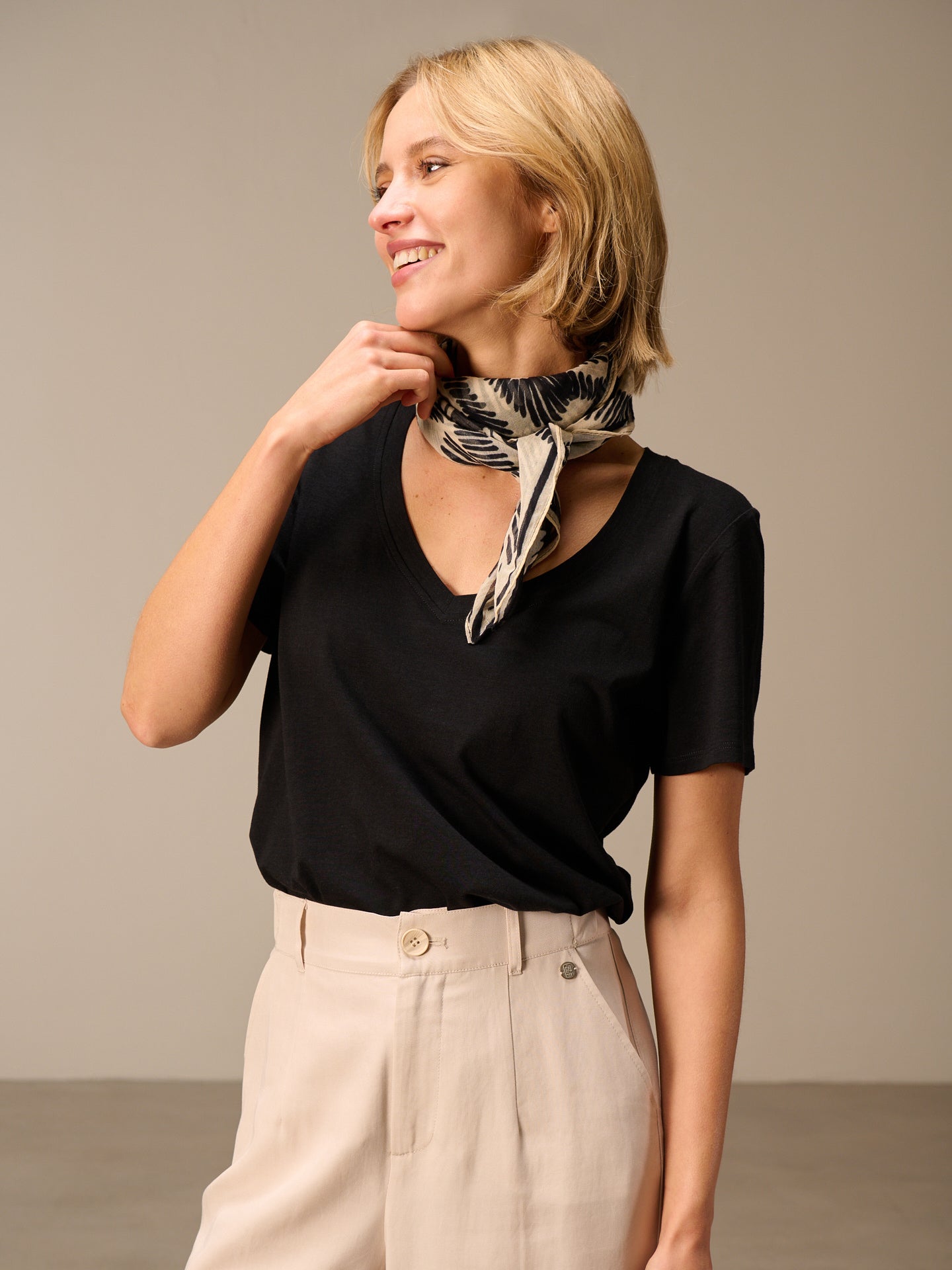 Shirt with V-neck