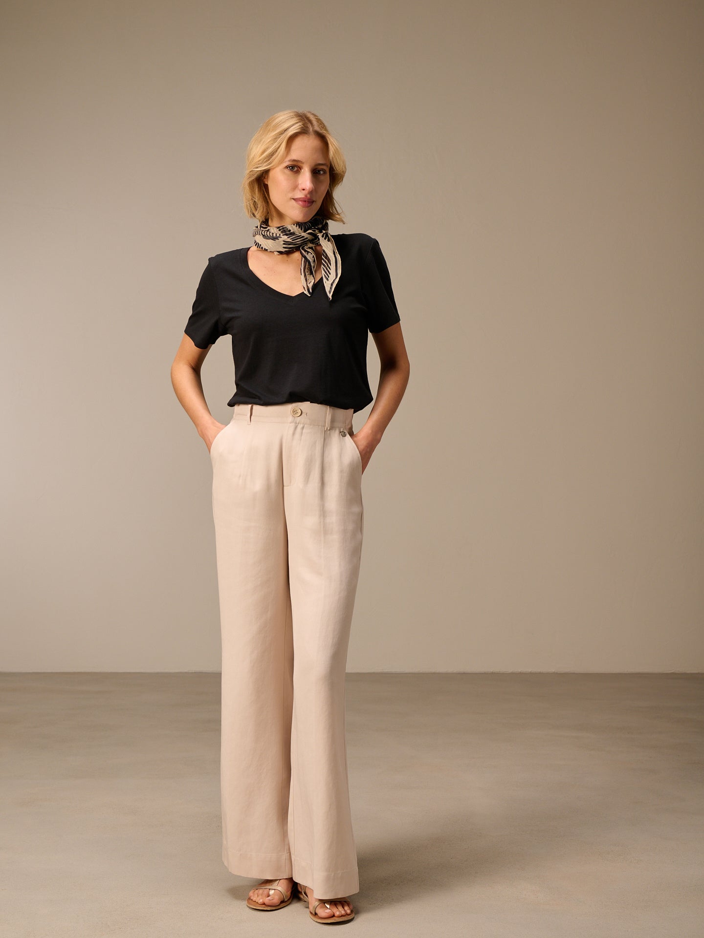 Shirt with V-neck