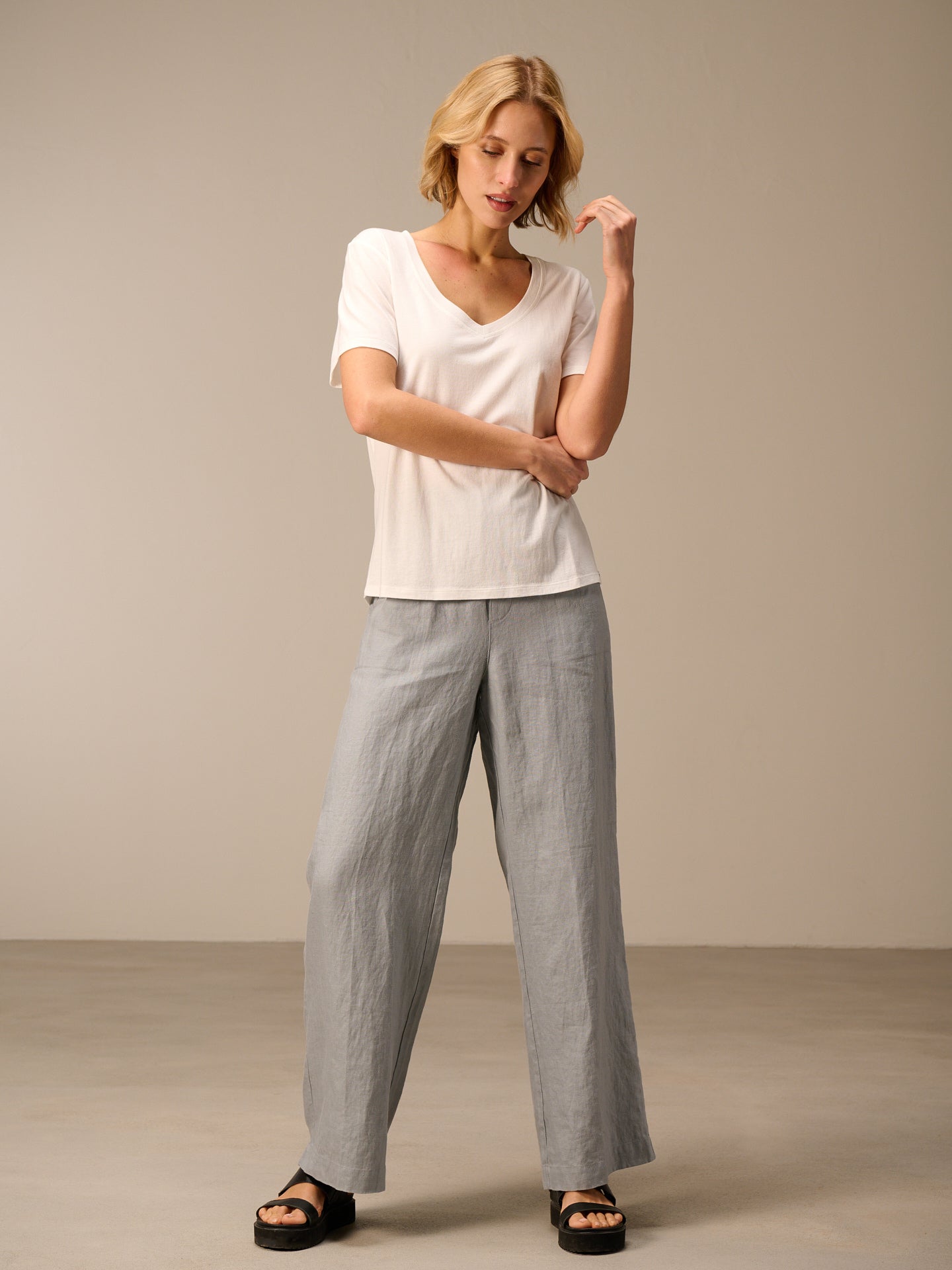 Shirt with V-neck