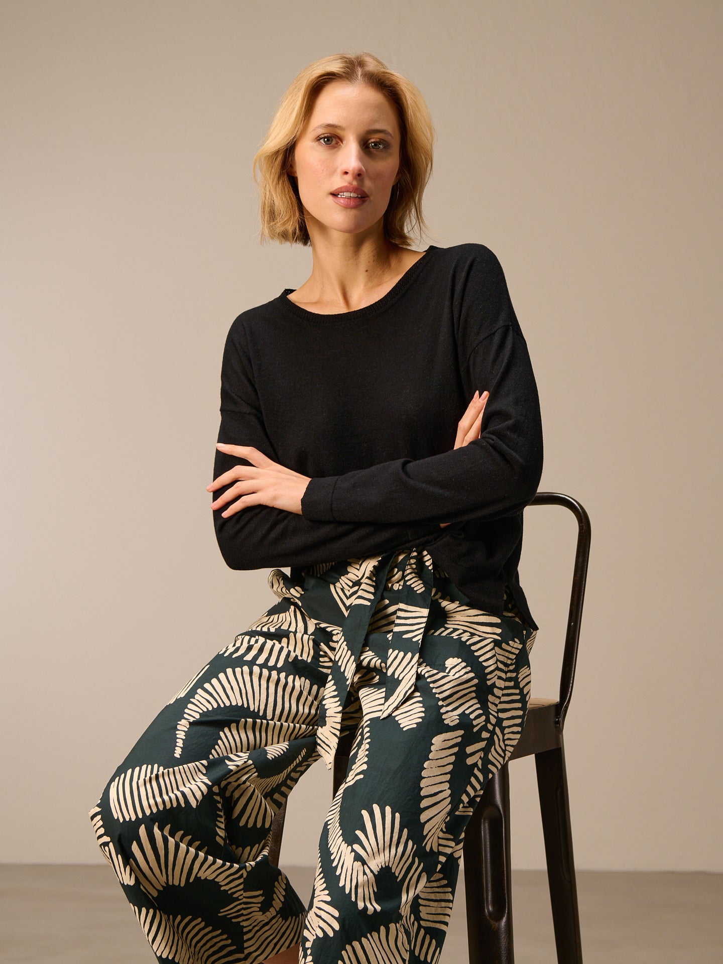 Maglione in maglia misto lino