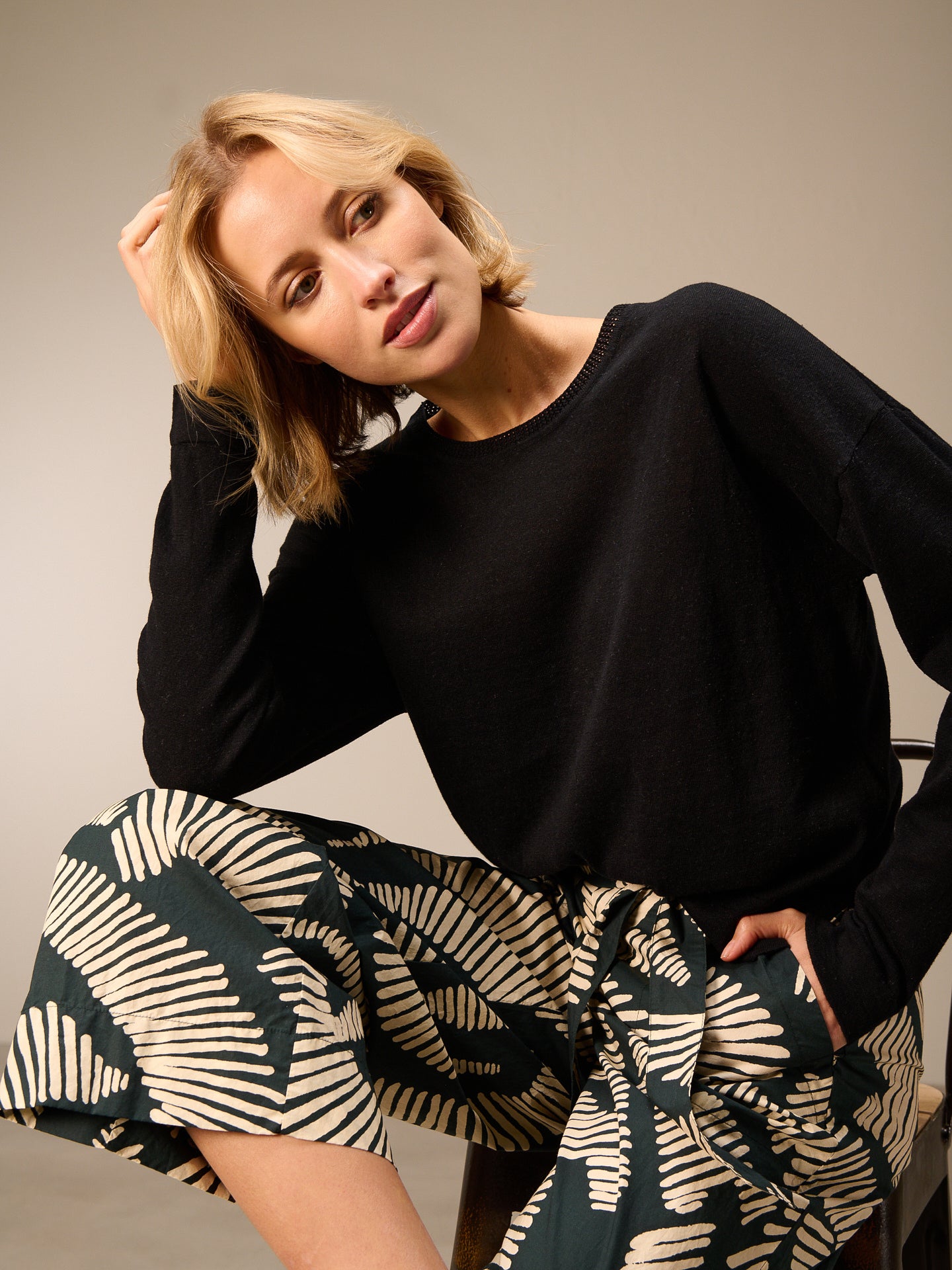 Maglione in maglia misto lino