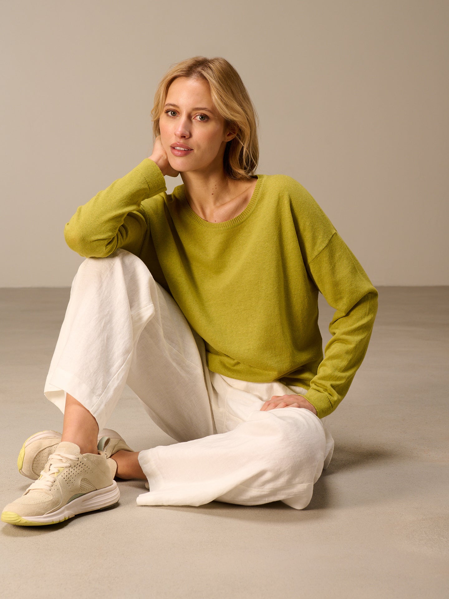 Maglione in maglia misto lino