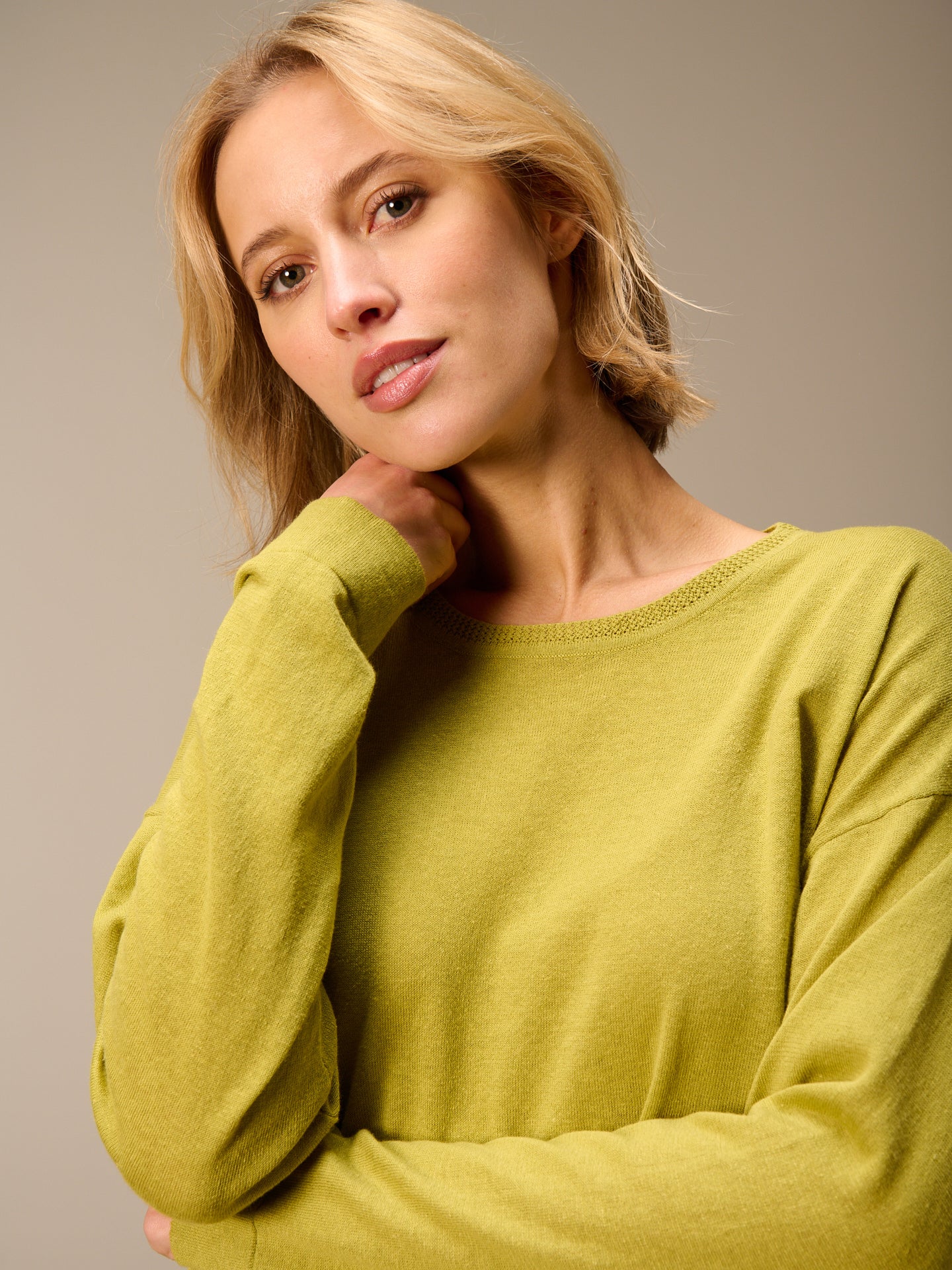Maglione in maglia misto lino