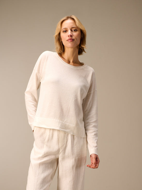Strickpullover mit Leinen
