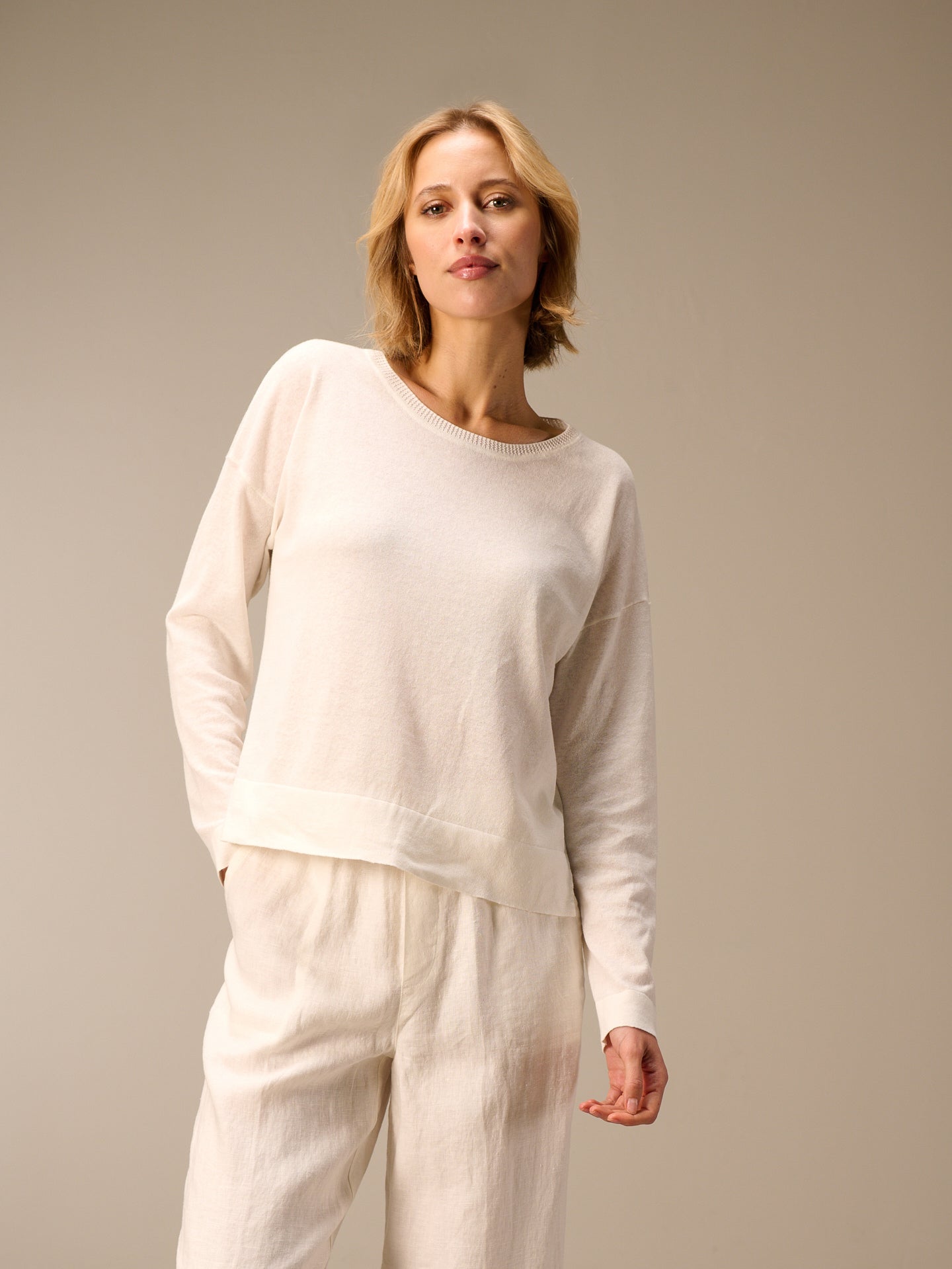Maglione in maglia misto lino