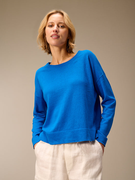 Strickpullover mit Leinen