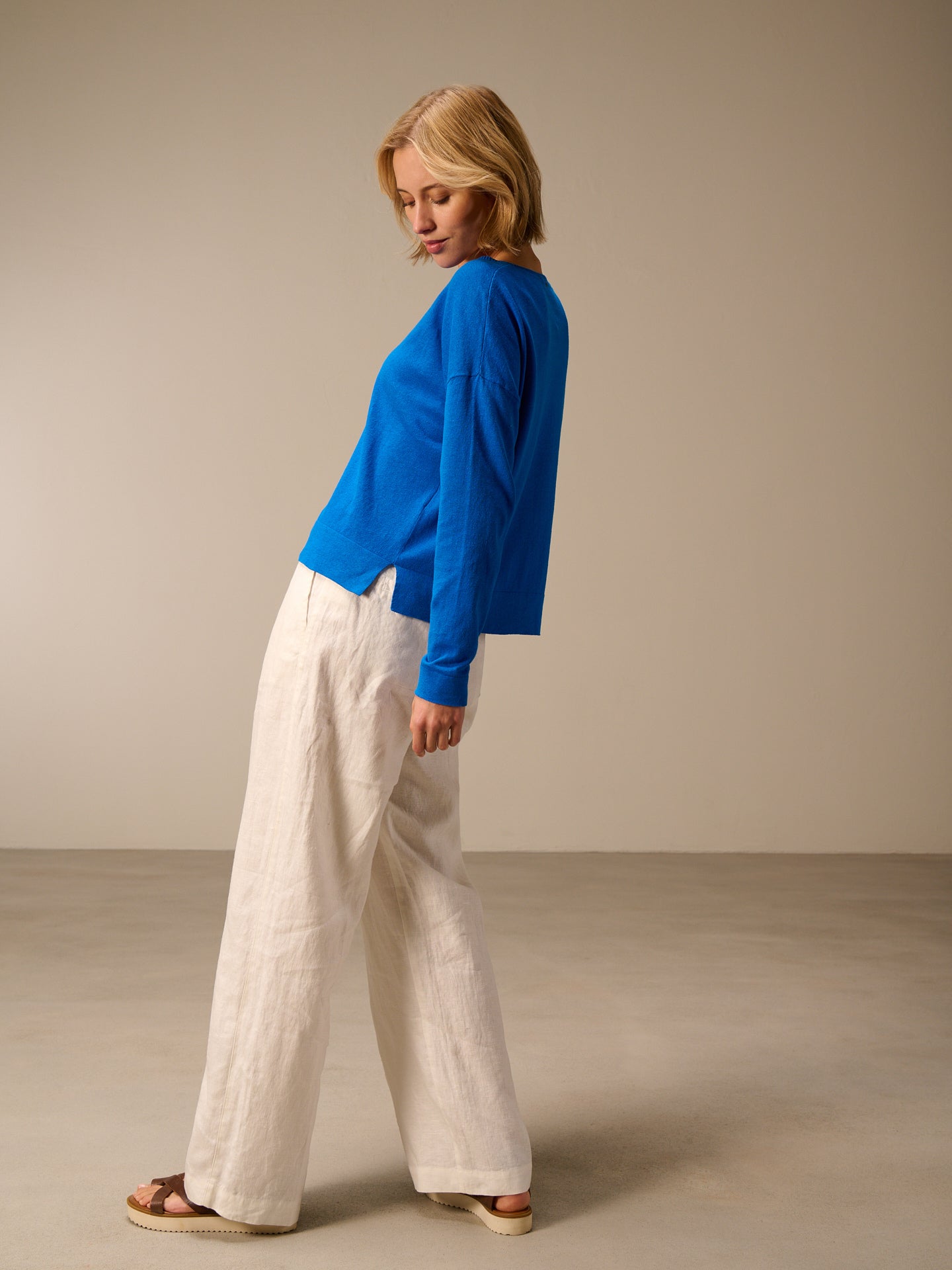 Maglione in maglia misto lino
