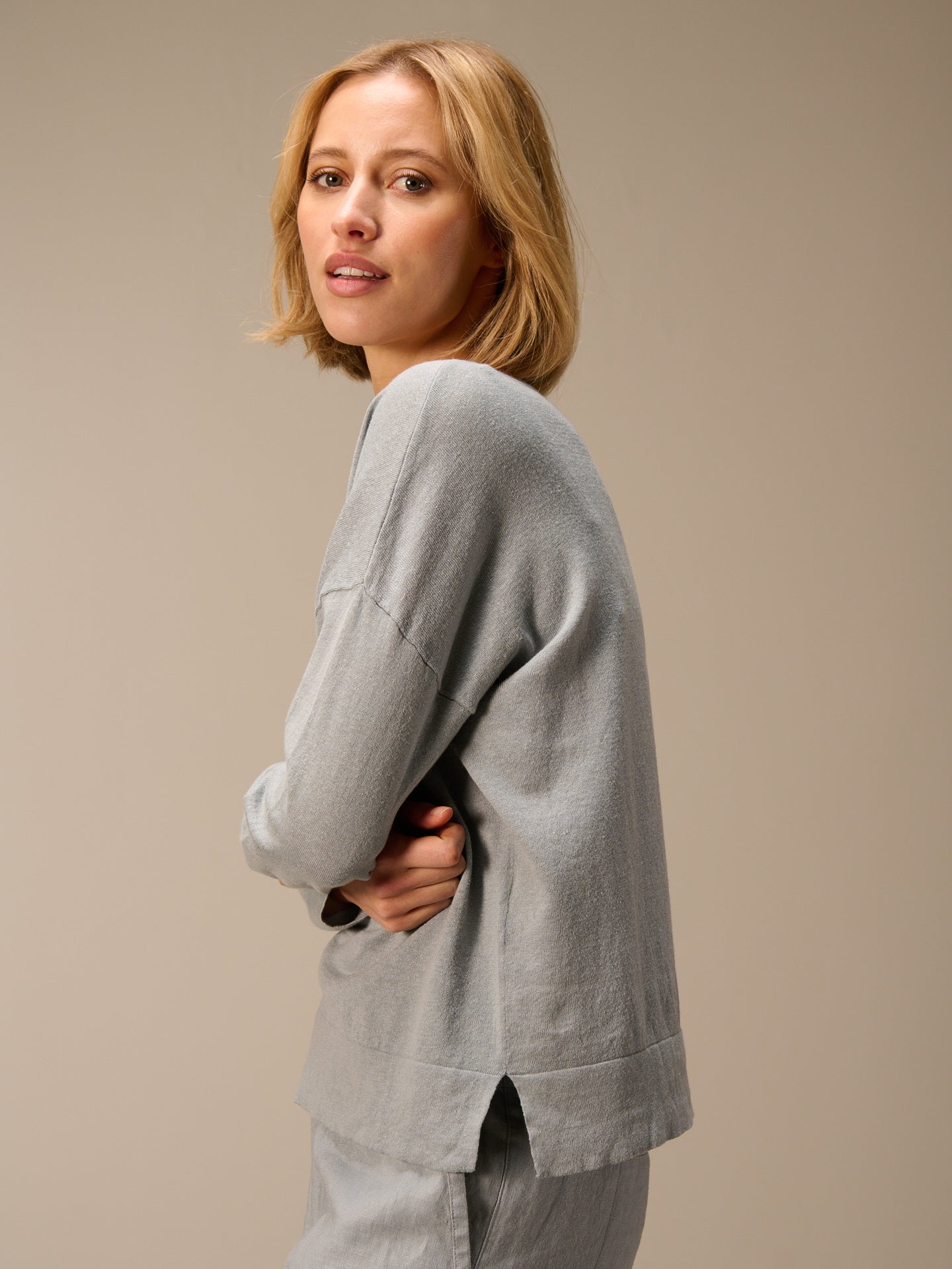 Maglione in maglia misto lino