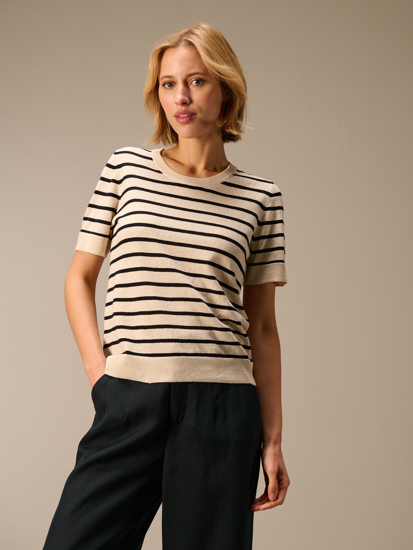 Maglione in maglia misto lino