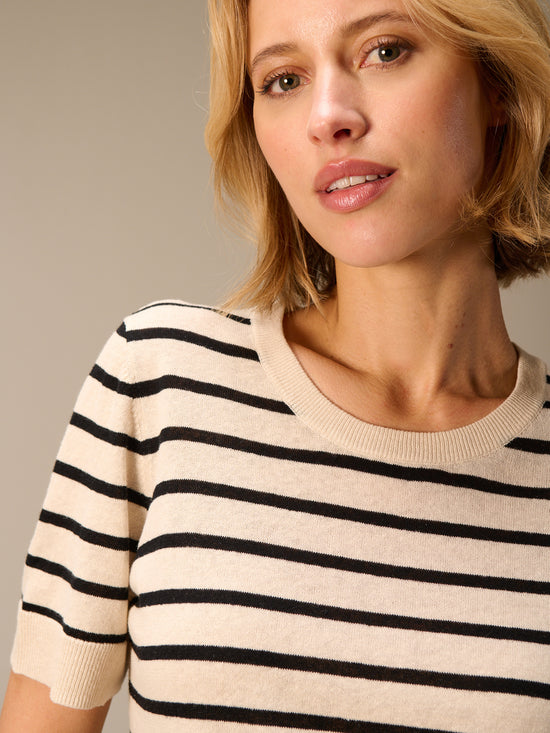 Strickpullover mit Leinen