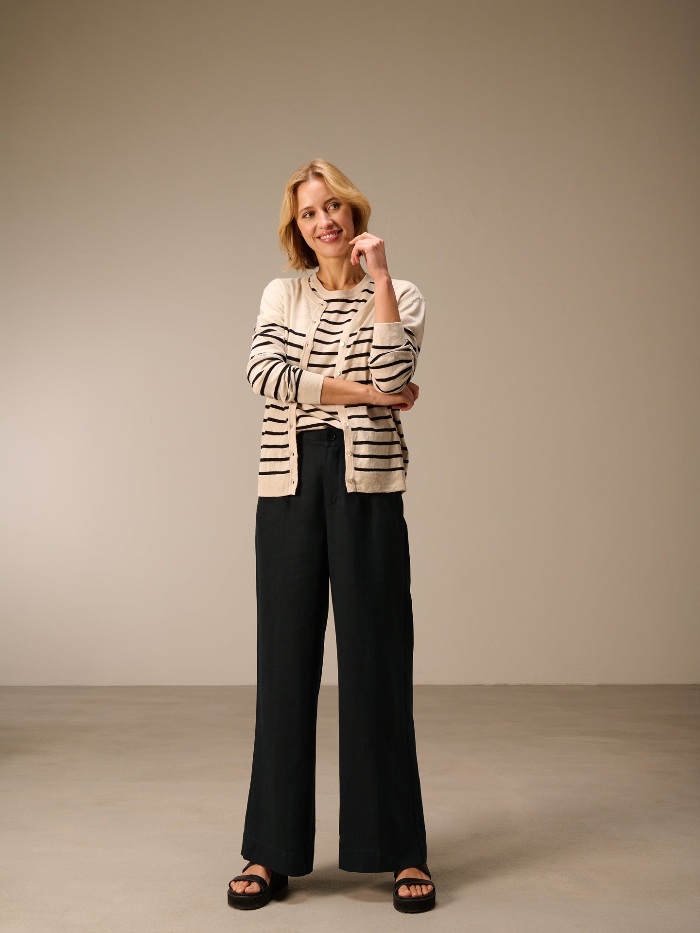 Strickpullover mit Leinen