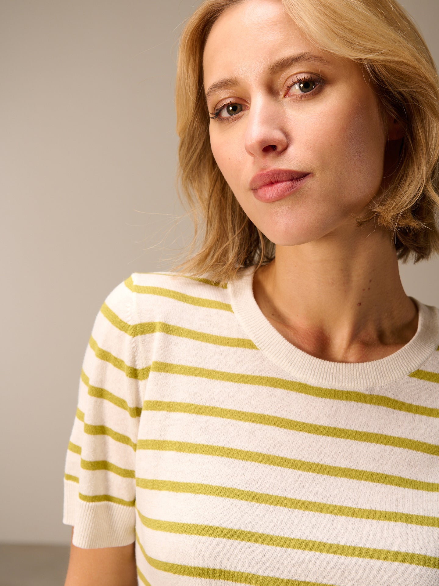 Strickpullover mit Leinen