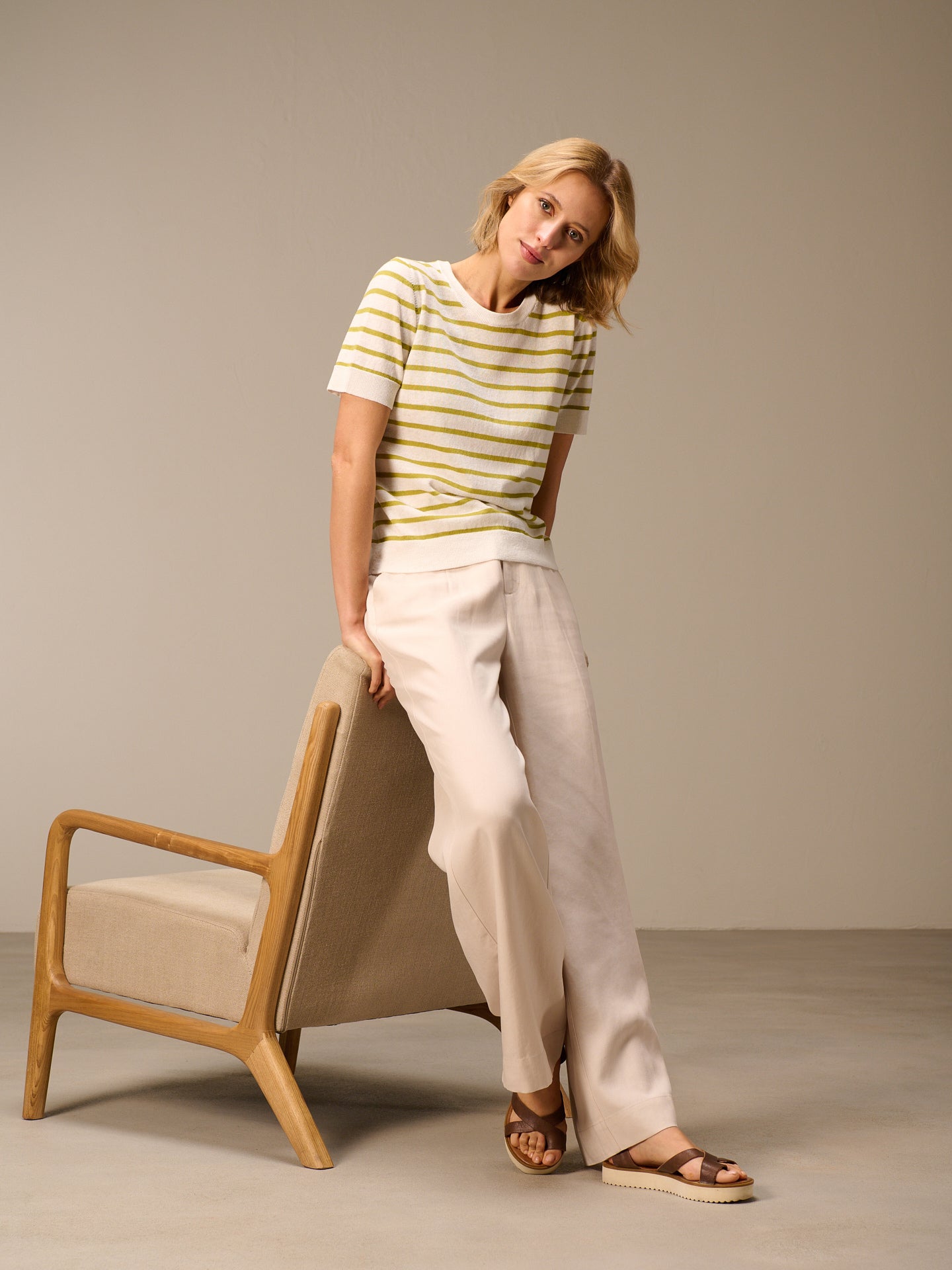Maglione in maglia misto lino