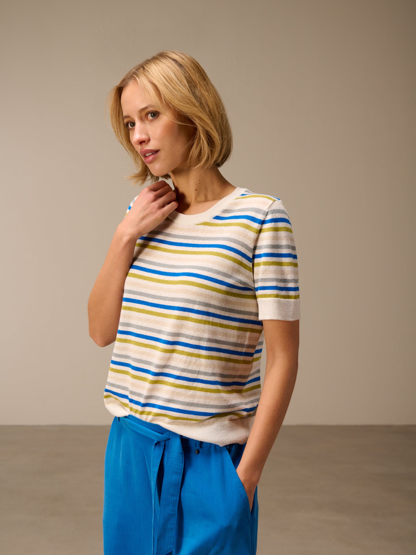 Maglione in maglia misto lino