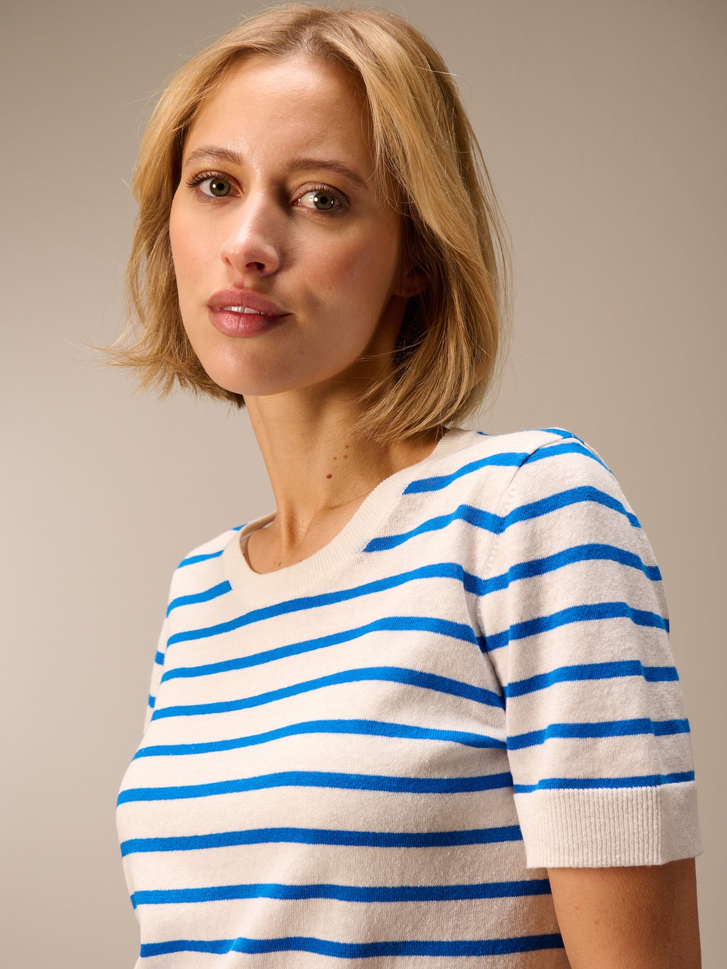 Strickpullover mit Leinen