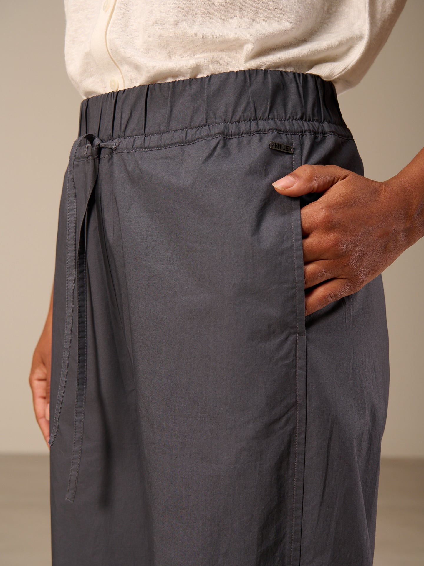Pants with elastic waistband