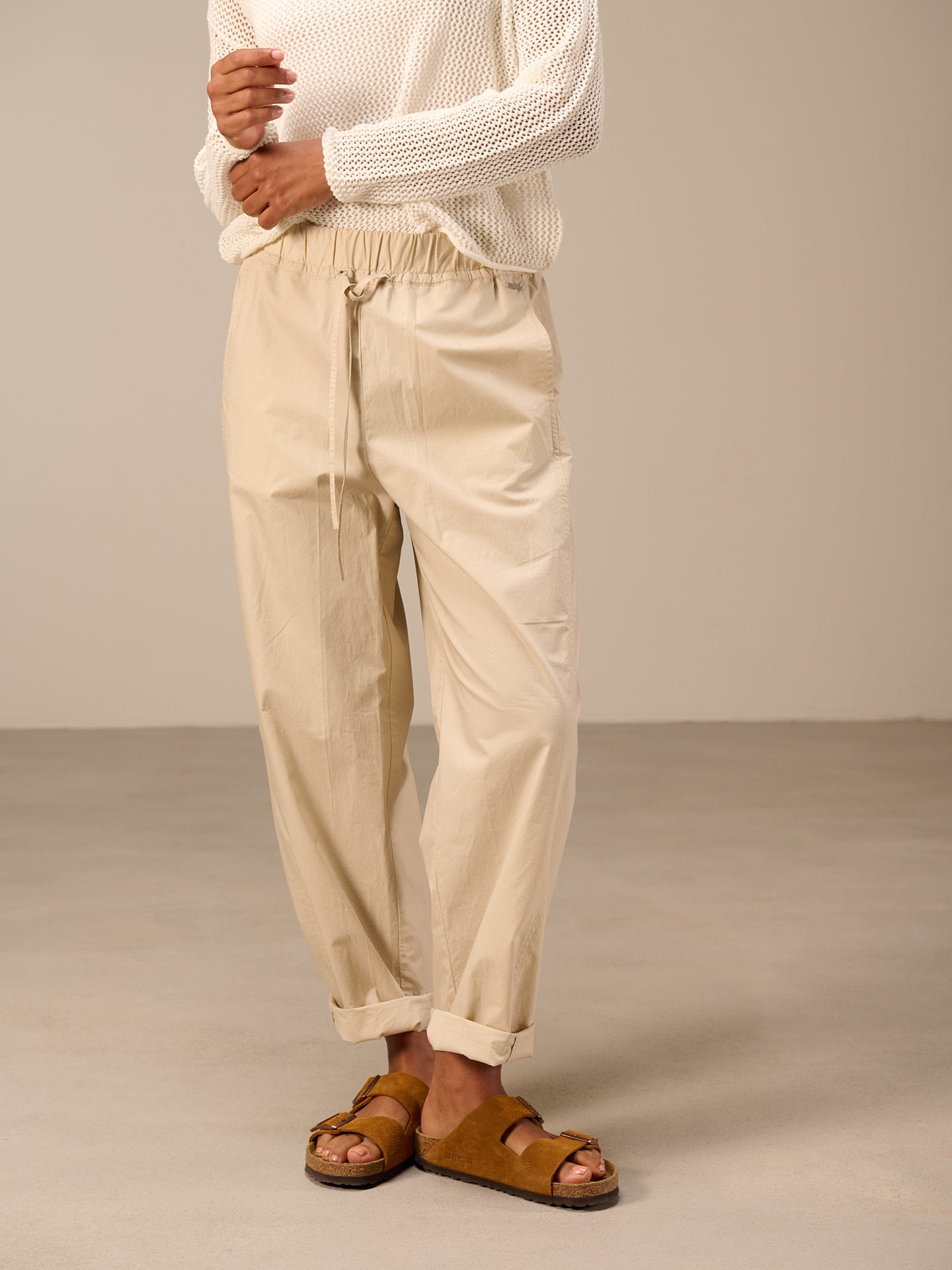 Pants with elastic waistband