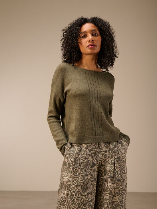 Strickpullover mit Leinen