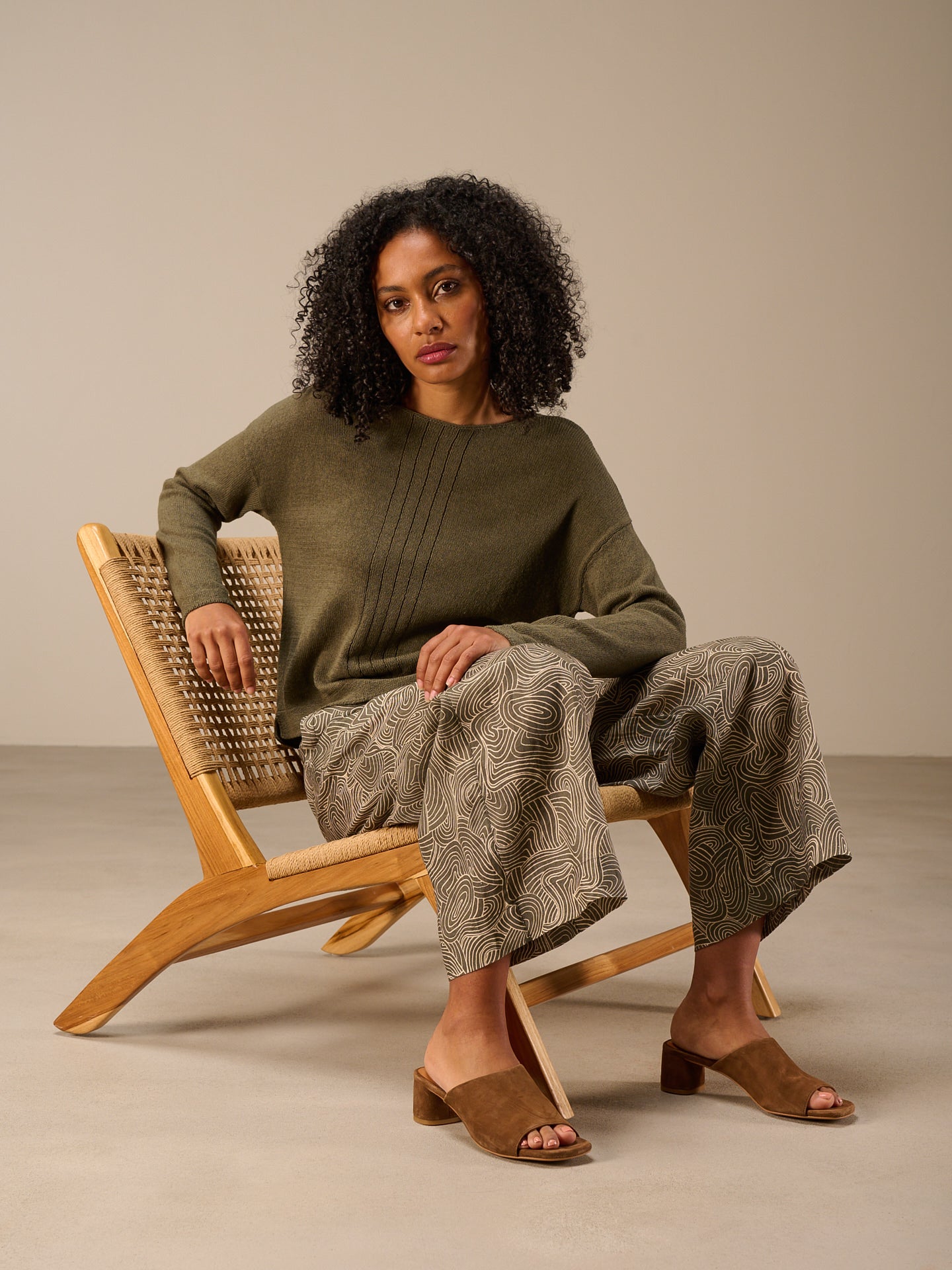 Strickpullover mit Leinen