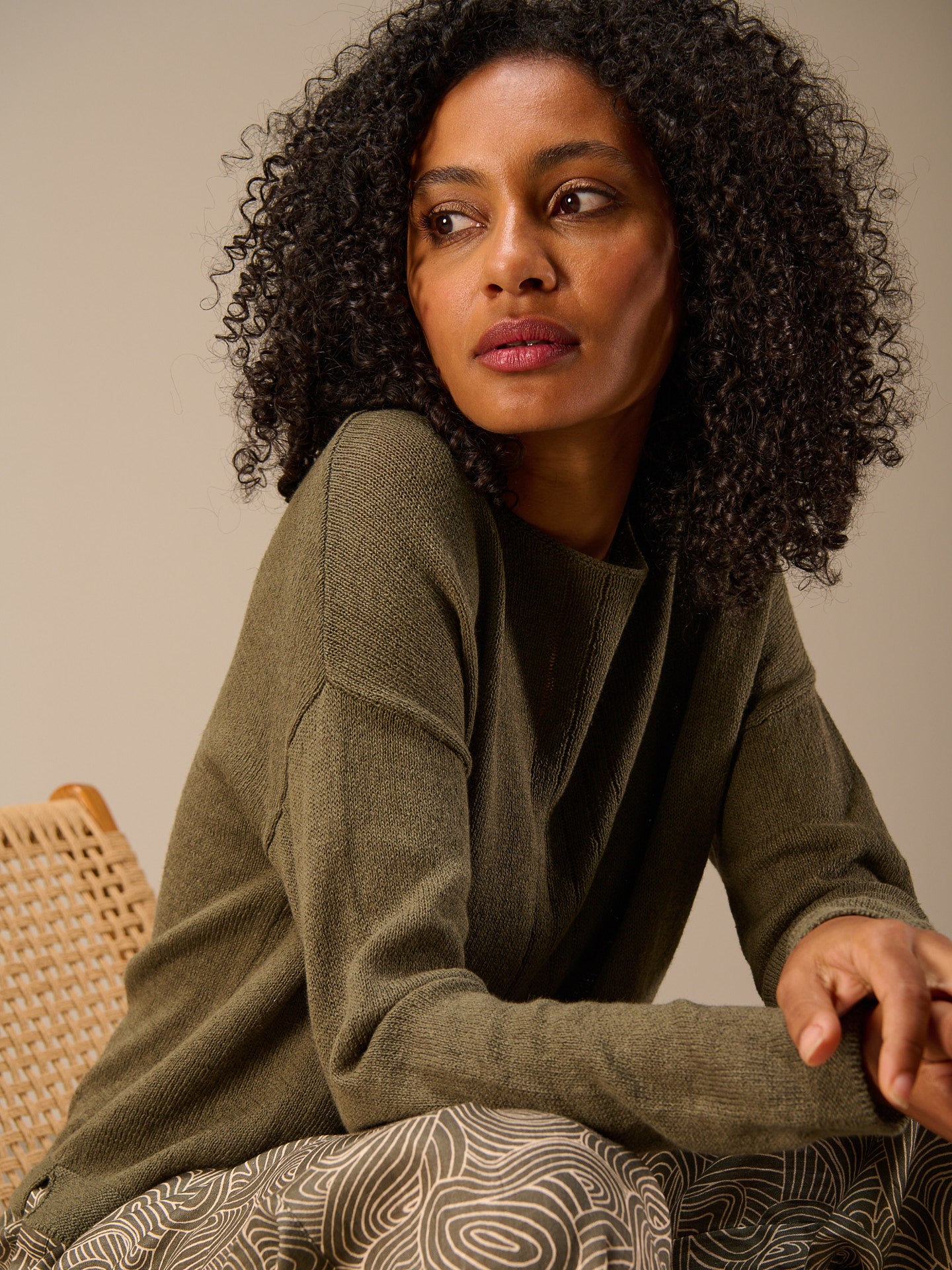 Strickpullover mit Leinen