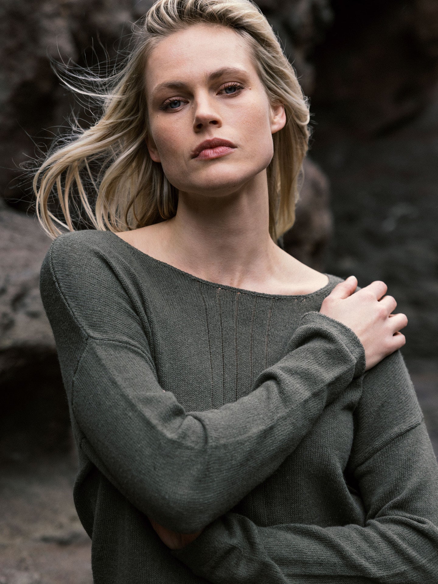 Strickpullover mit Leinen