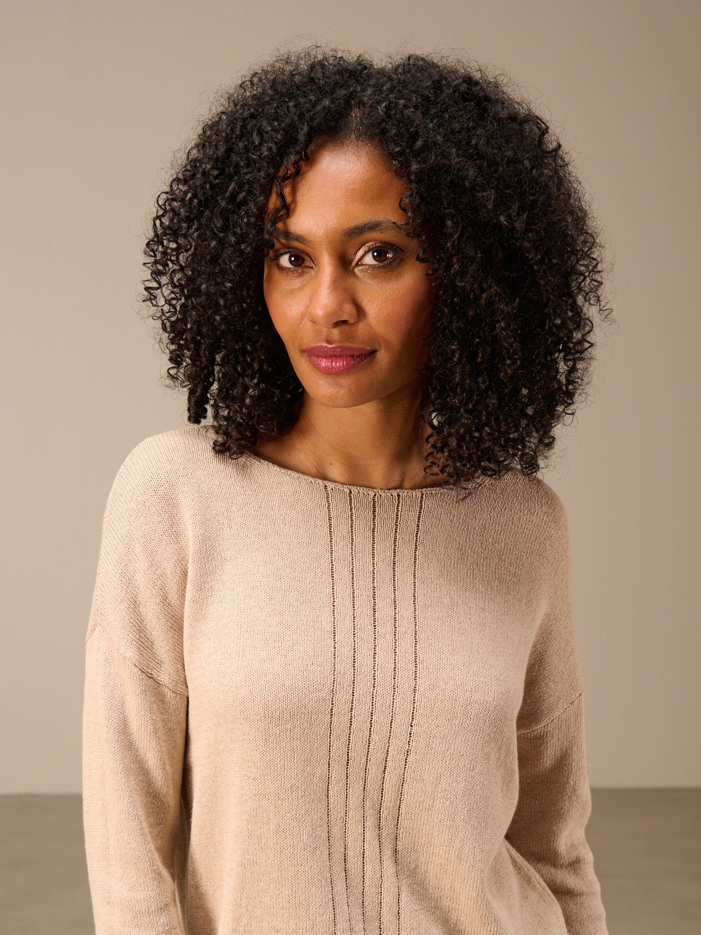 Strickpullover mit Leinen