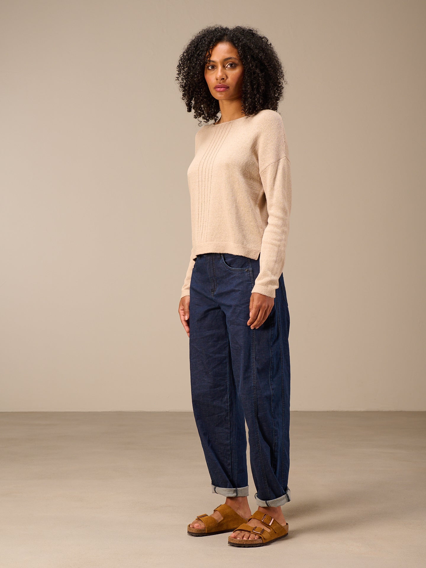 Strickpullover mit Leinen