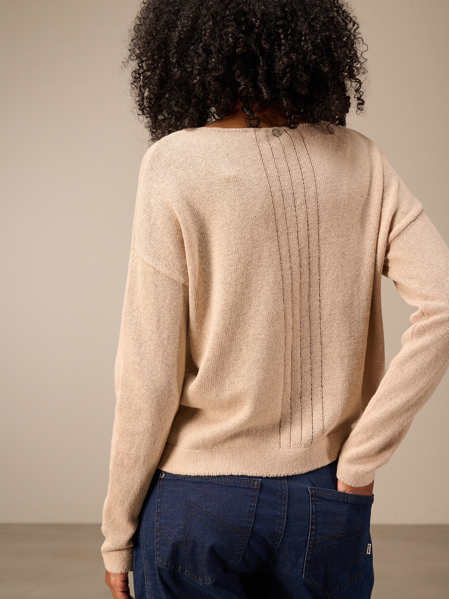 Strickpullover mit Leinen