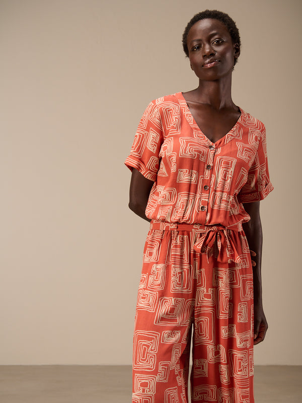 Jumpsuit mit V-Ausschnitt