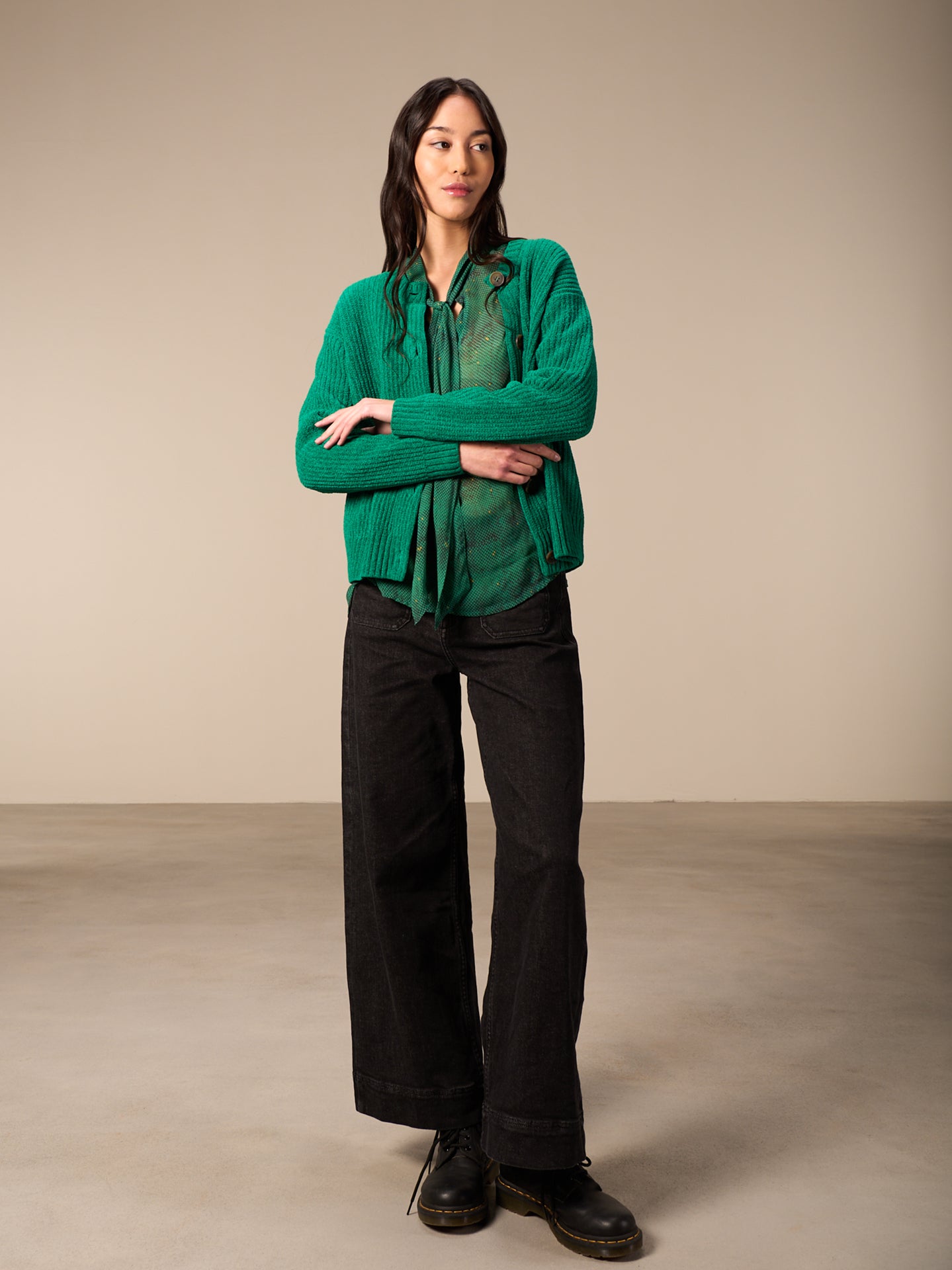 Scarf collar blouse
