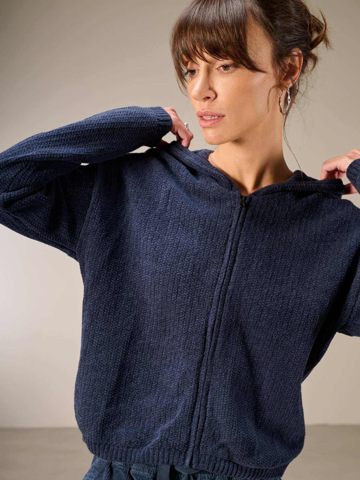 Strickjacke mit Reissverschluss