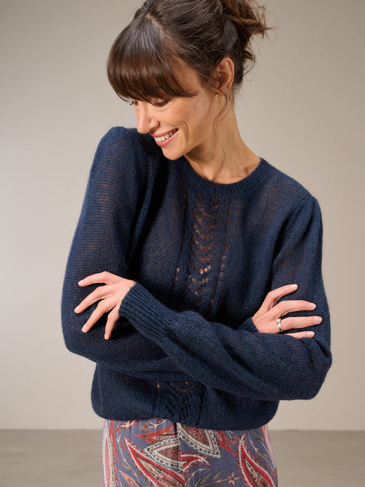 Knitted sweater with pattern