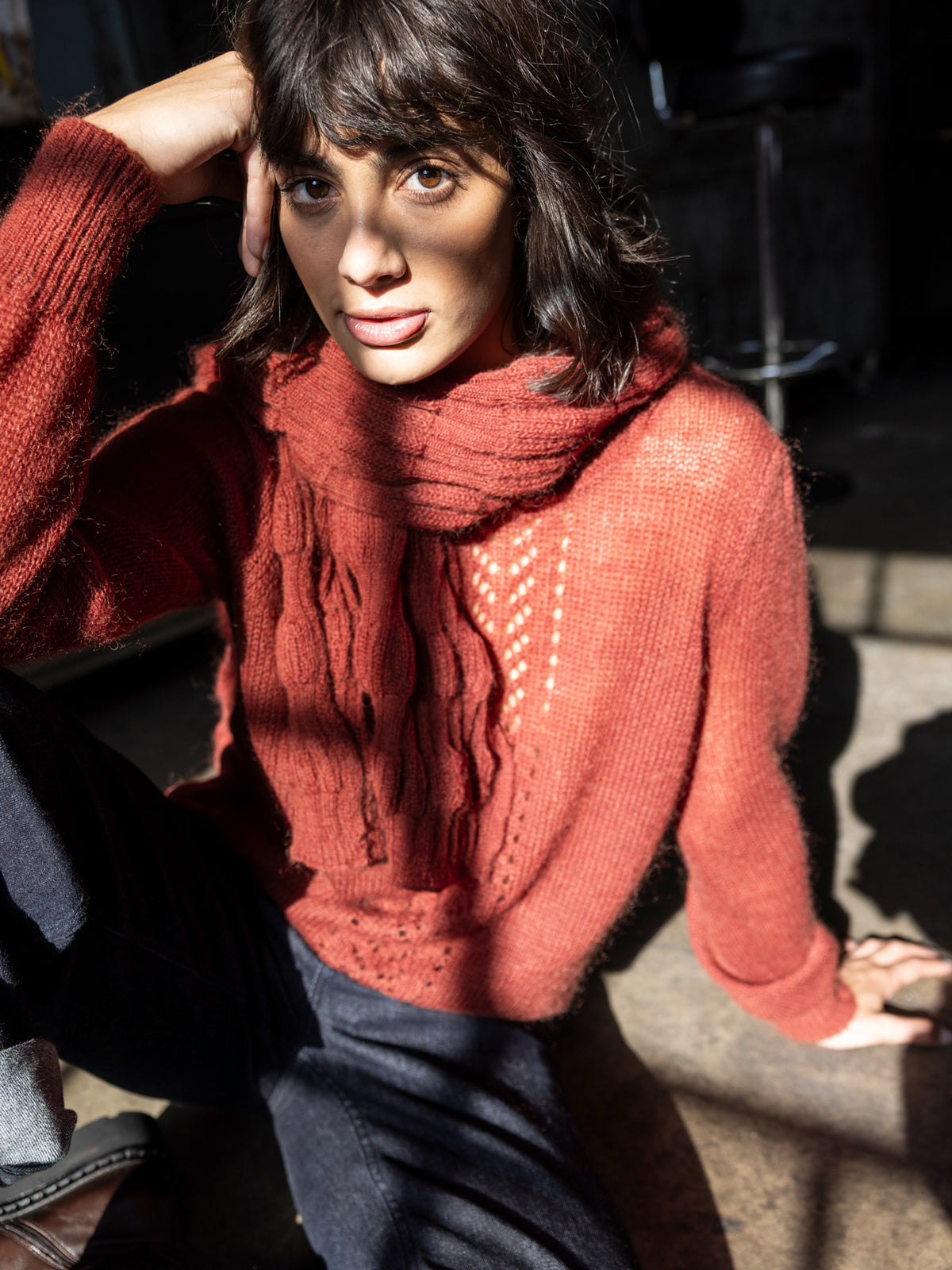 Maglione in maglia con motivo
