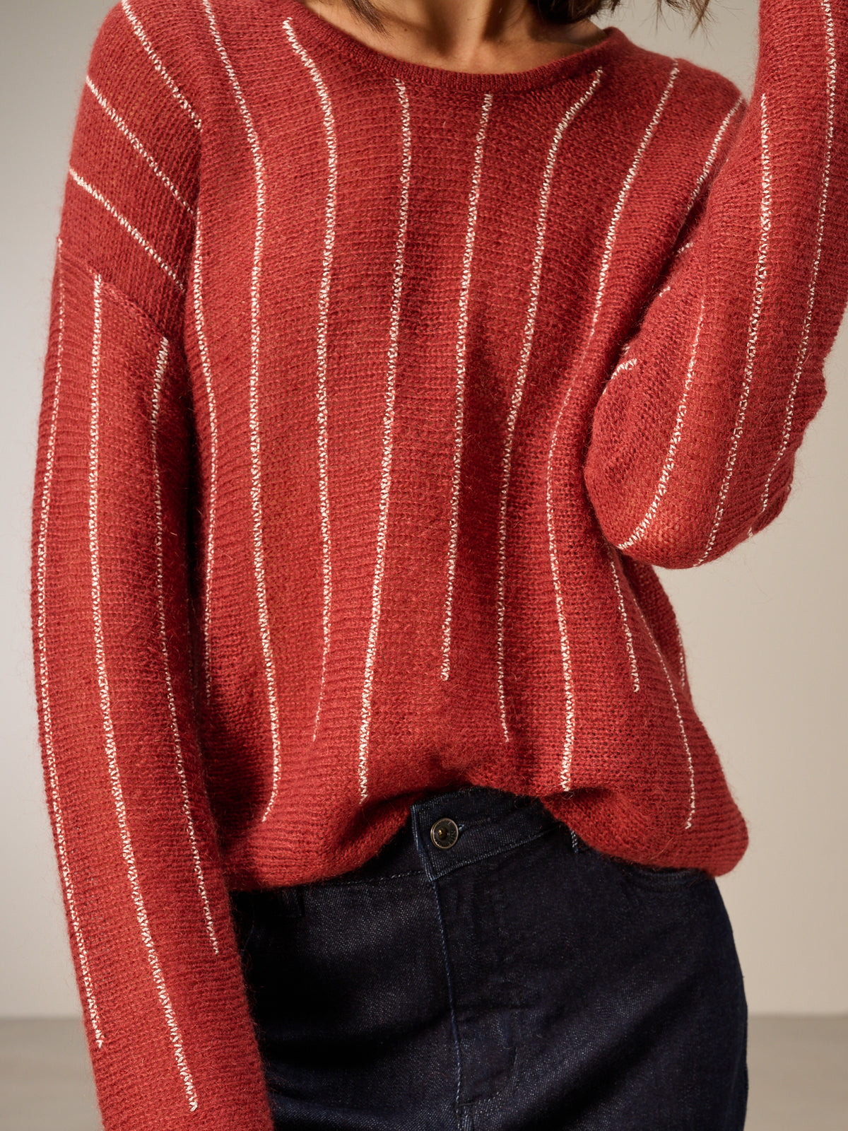 Knitted sweater with wool