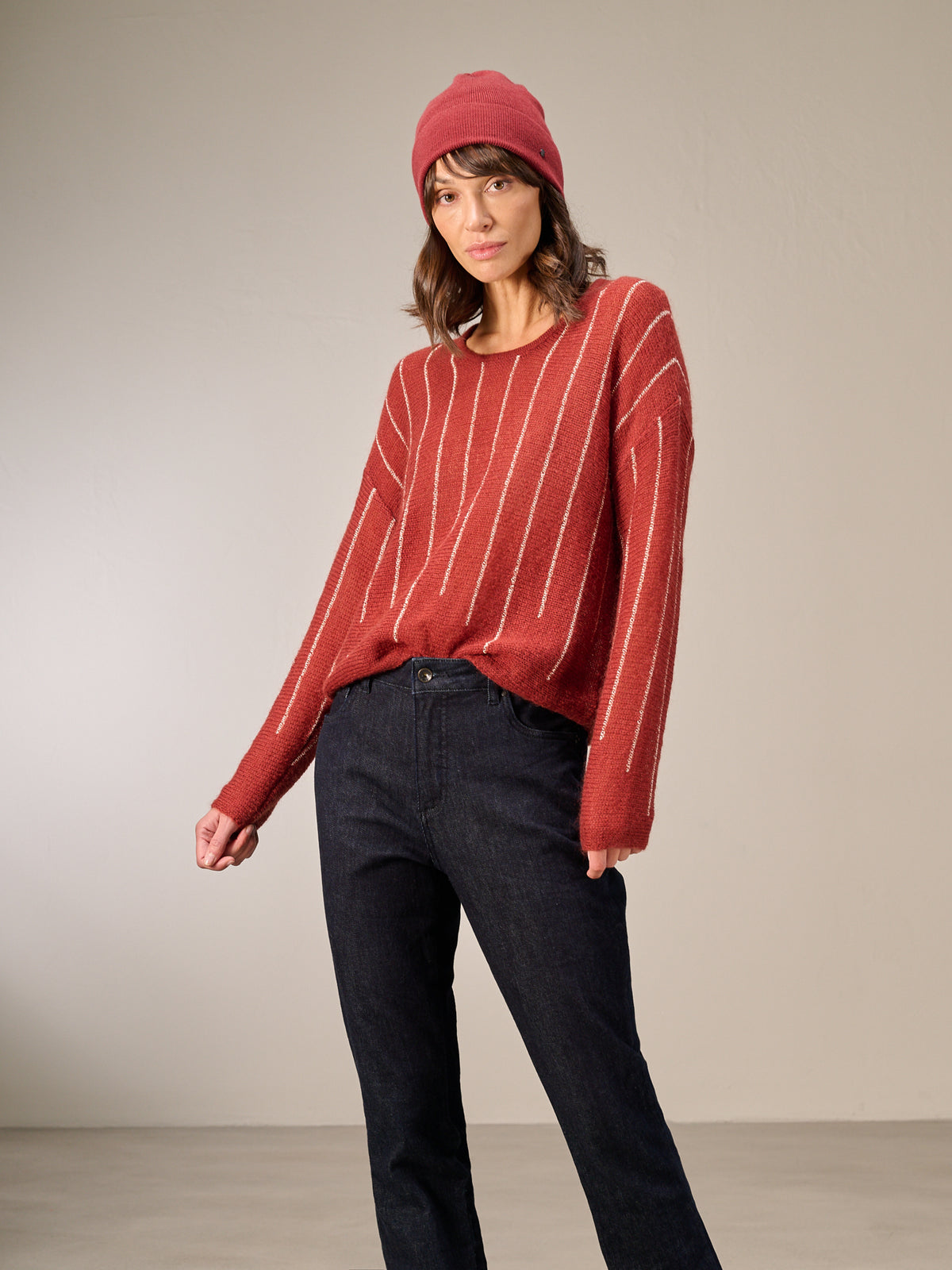 Knitted sweater with wool