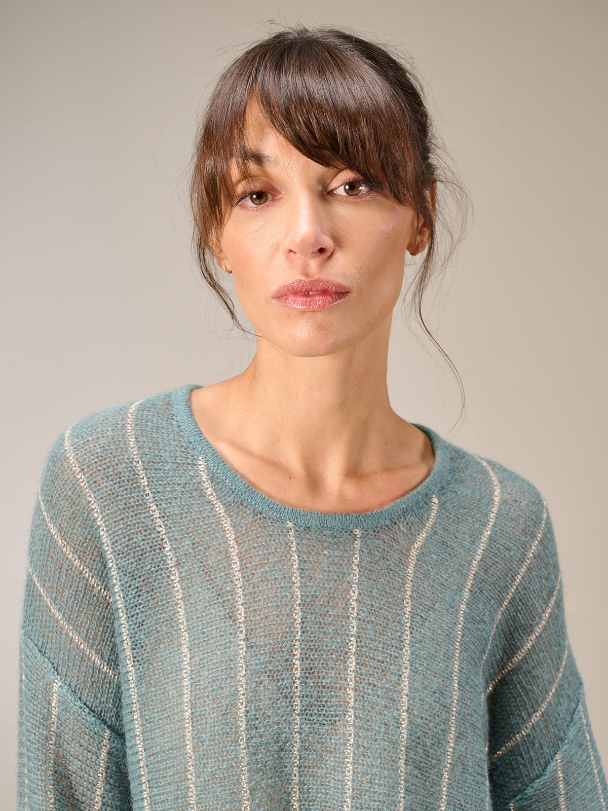 Knitted sweater with wool