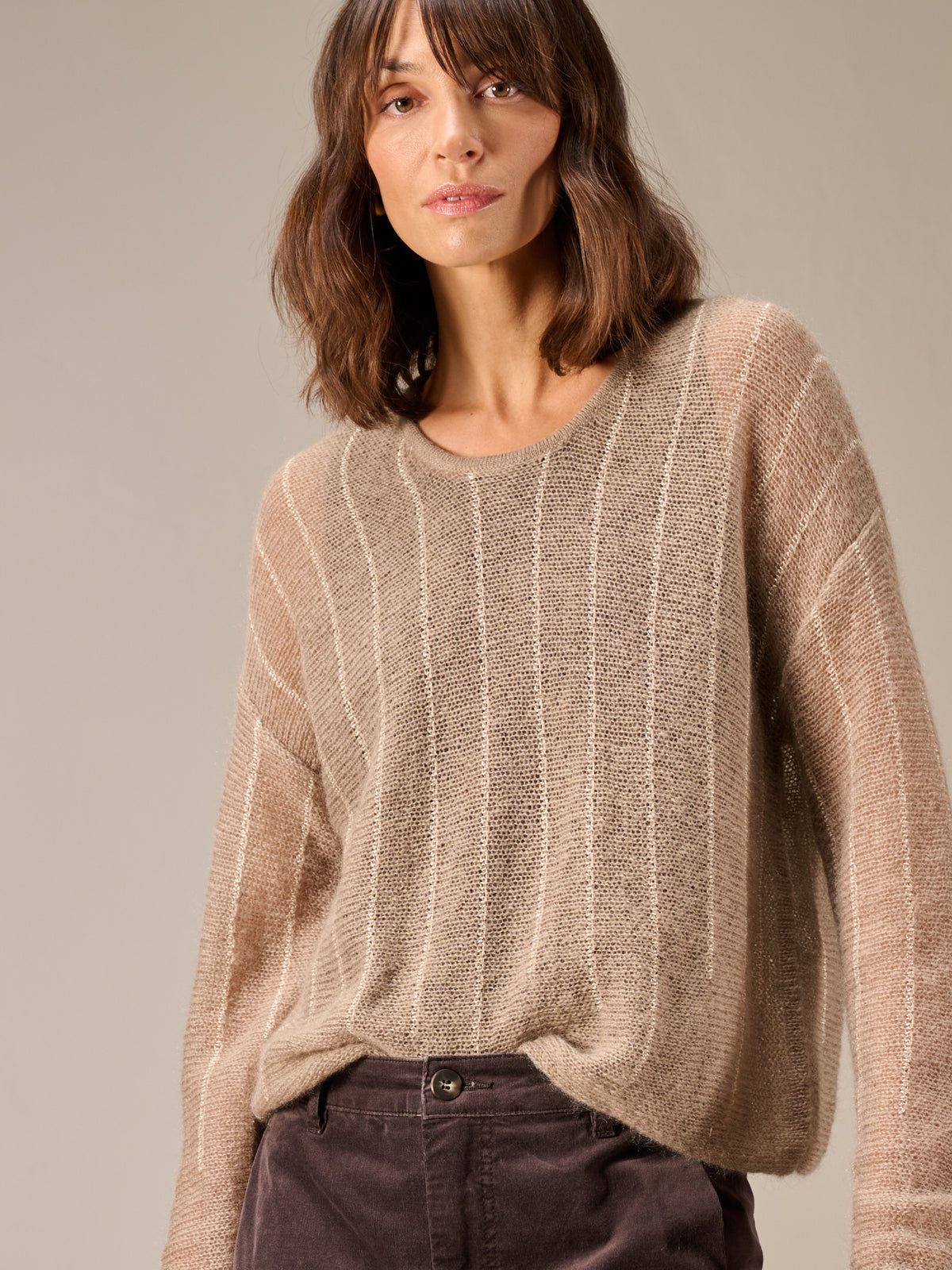 Knitted sweater with wool