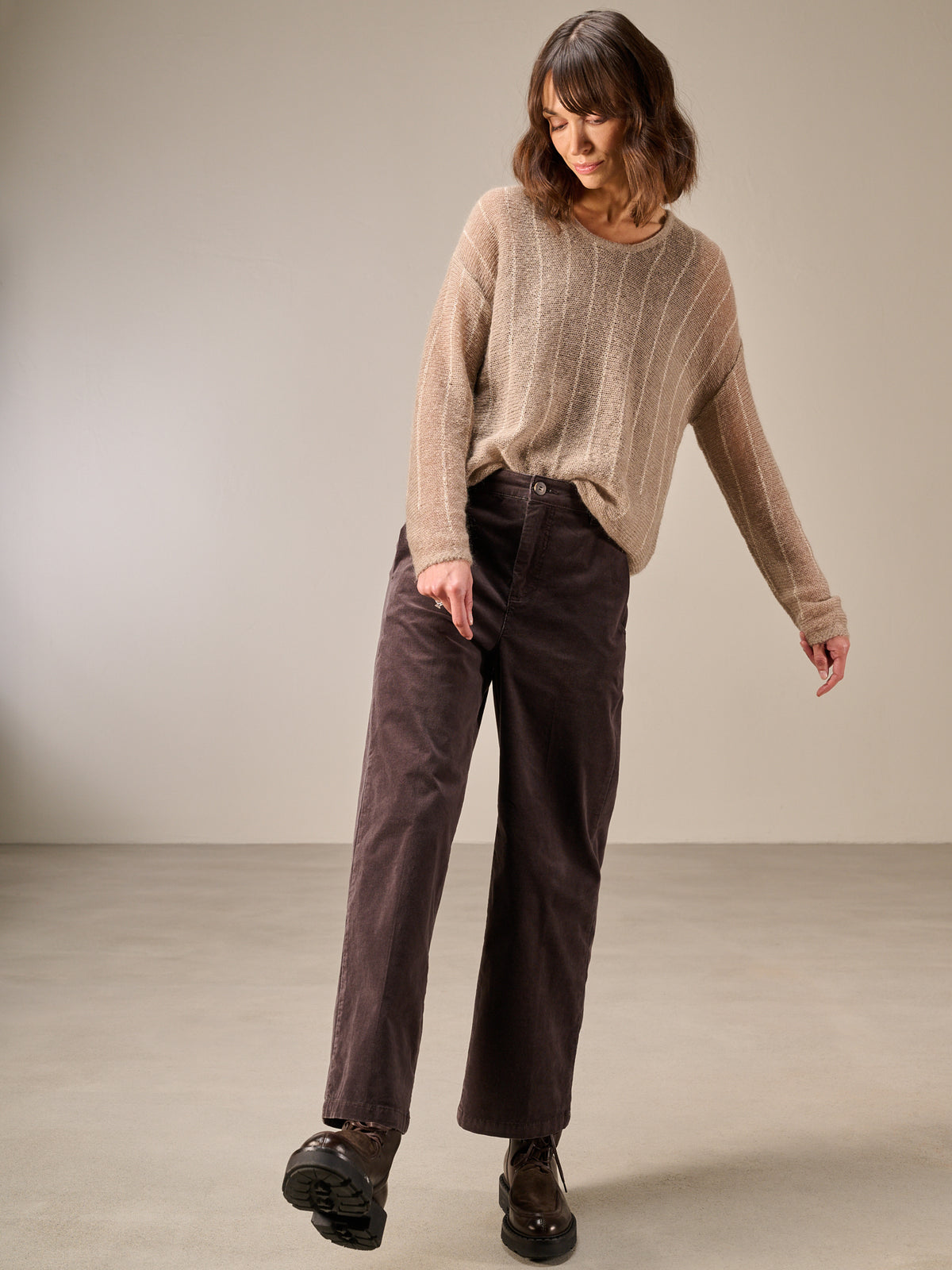 Knitted sweater with wool